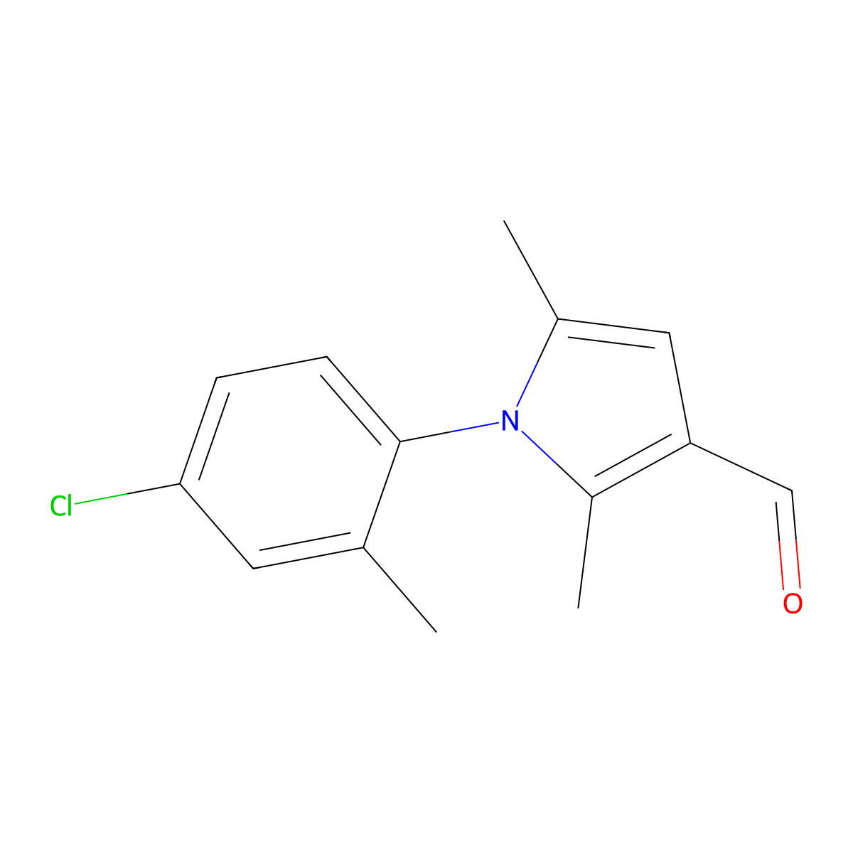 1-(4-chloro-2-methylphenyl)-2,5-dimethyl-1H-pyrrole-3-carbaldehyde molecular structure, CAS 714278-12-3