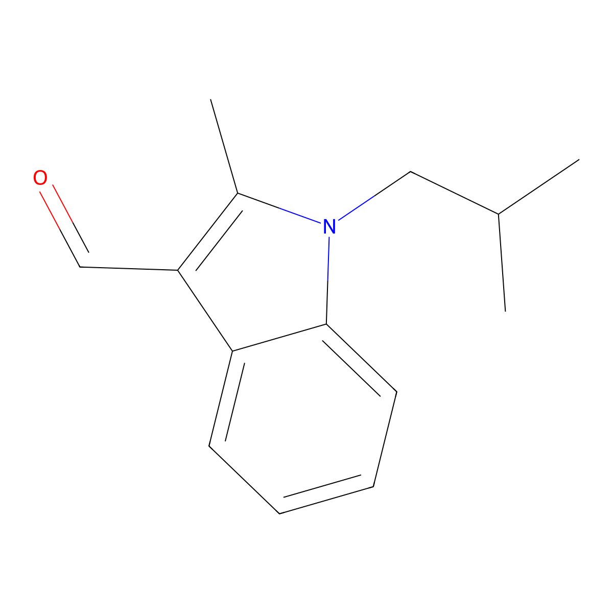 1-Isobutyl-2-methyl-1H-indole-3-carbaldehyde molecular structure, CAS 714278-20-3