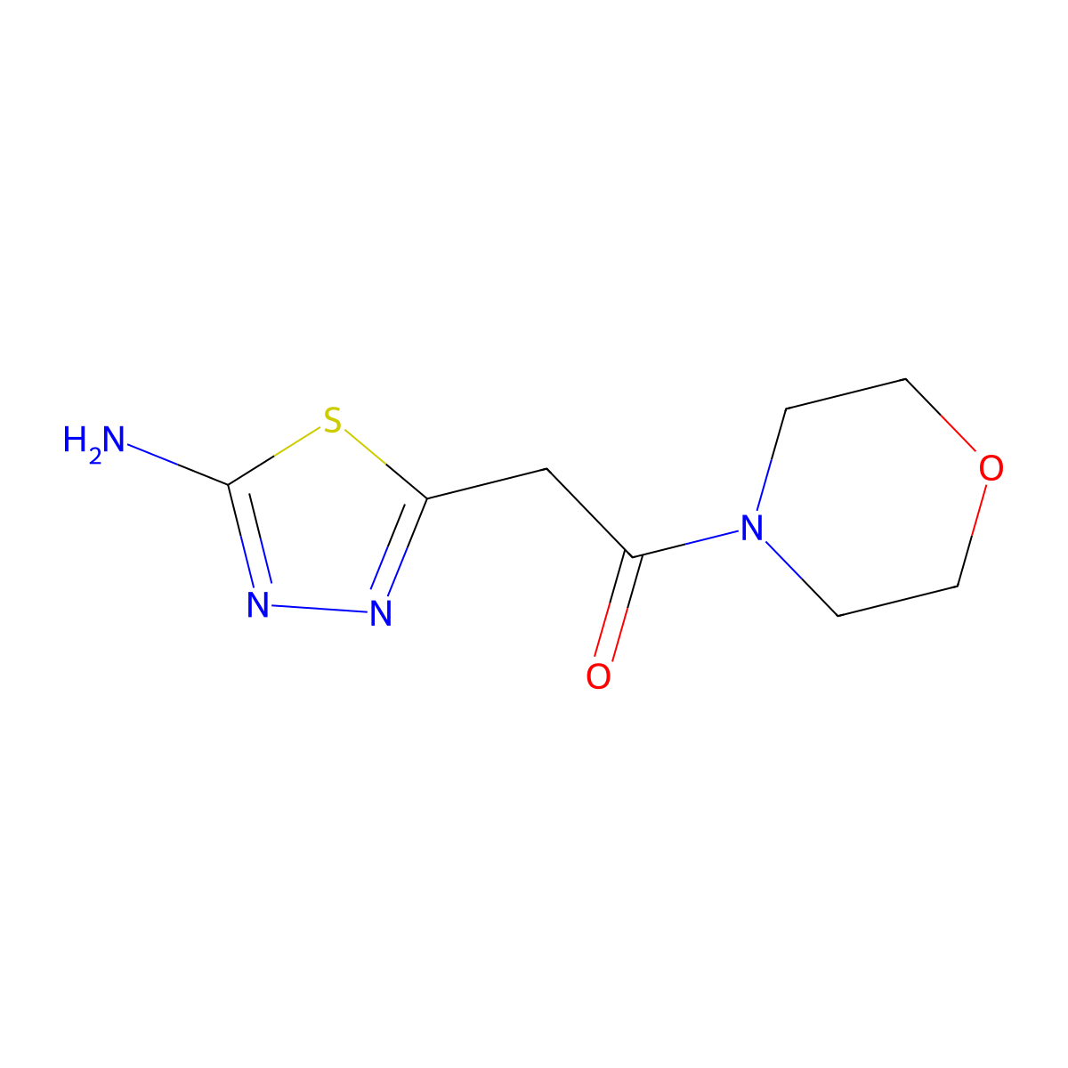 2-(5-Amino-[1,3,4]thiadiazol-2-yl)-1-morpholin-4-yl-ethanone molecular structure, CAS 714278-21-4
