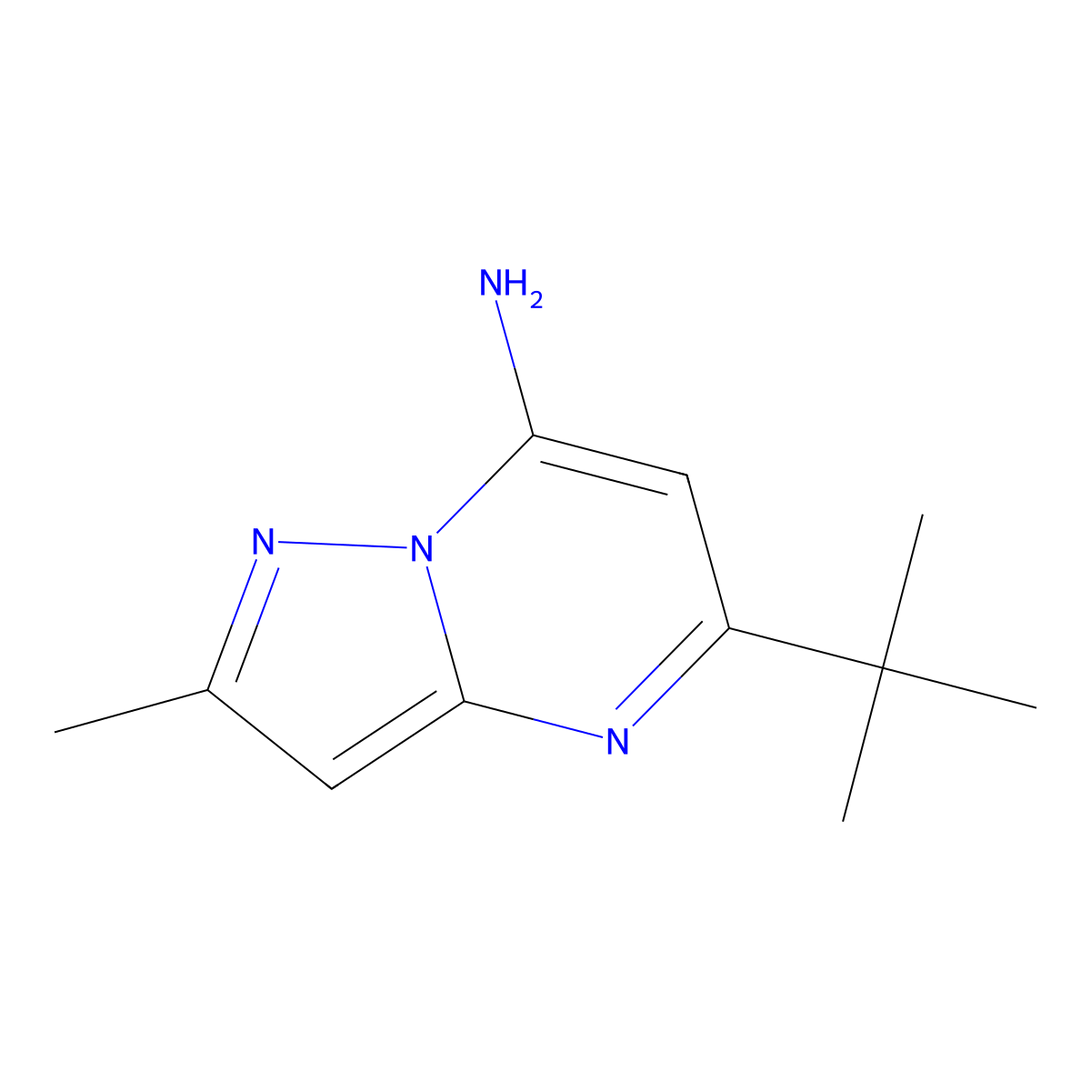 5-Tert-butyl-2-methylpyrazolo[1,5-a]pyrimidin-7-amine molecular structure, CAS 714278-28-1