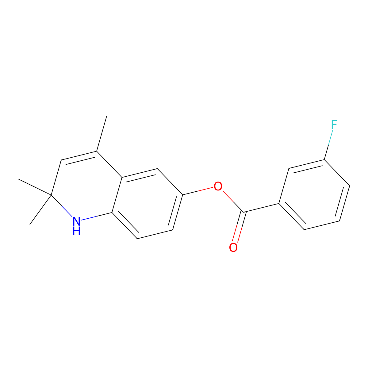 2,2,4-Trimethyl-1,2-dihydroquinolin-6-yl 3-fluorobenzoate molecular structure, CAS 714278-29-2