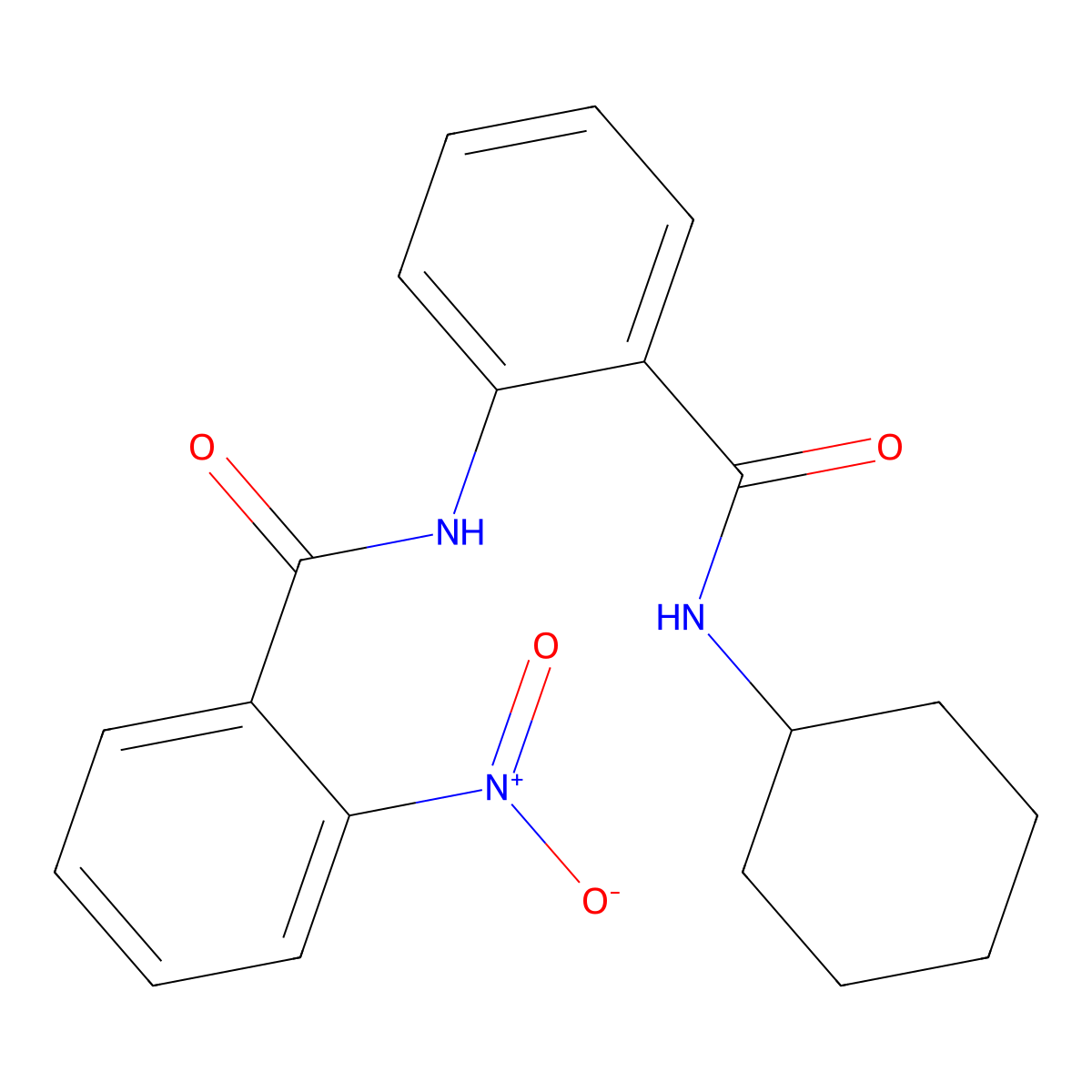 N-cyclohexyl-2-[(2-nitrobenzoyl)amino]benzamide molecular structure, CAS 714278-44-1