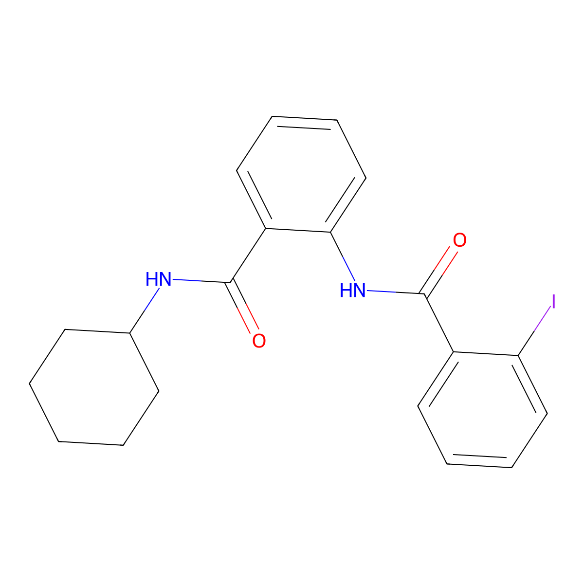 N-cyclohexyl-2-[(2-iodobenzoyl)amino]benzamide molecular structure, CAS 714278-45-2