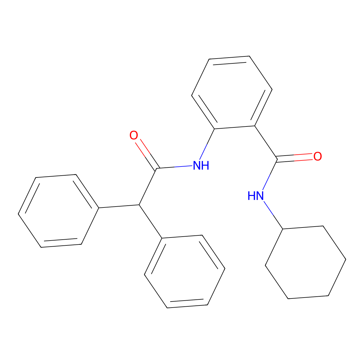 N-cyclohexyl-2-[(diphenylacetyl)amino]benzamide molecular structure, CAS 714278-49-6