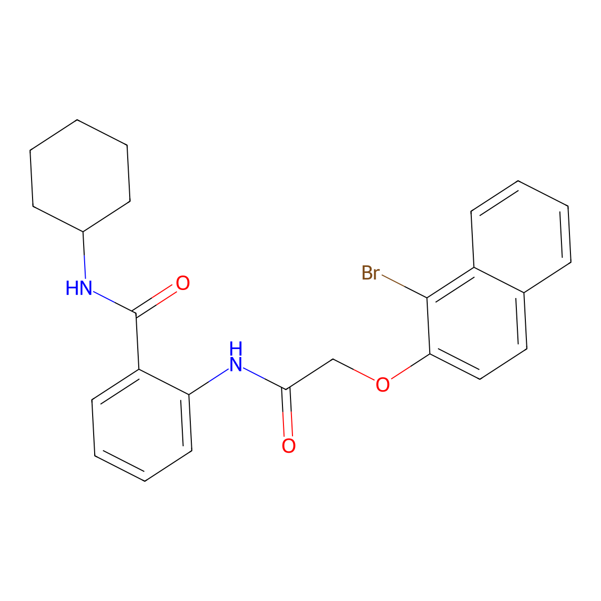 2-({[(1-bromo-2-naphthyl)oxy]acetyl}amino)-N-cyclohexylbenzamide molecular structure, CAS 714278-51-0