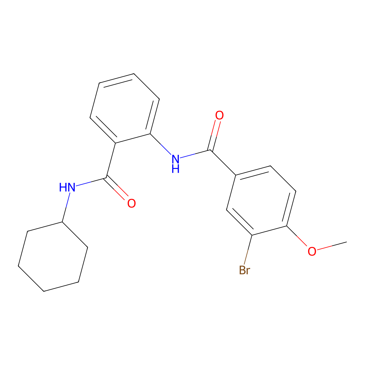 3-bromo-N-[2-(cyclohexylcarbamoyl)phenyl]-4-methoxybenzamide molecular structure, CAS 714278-53-2