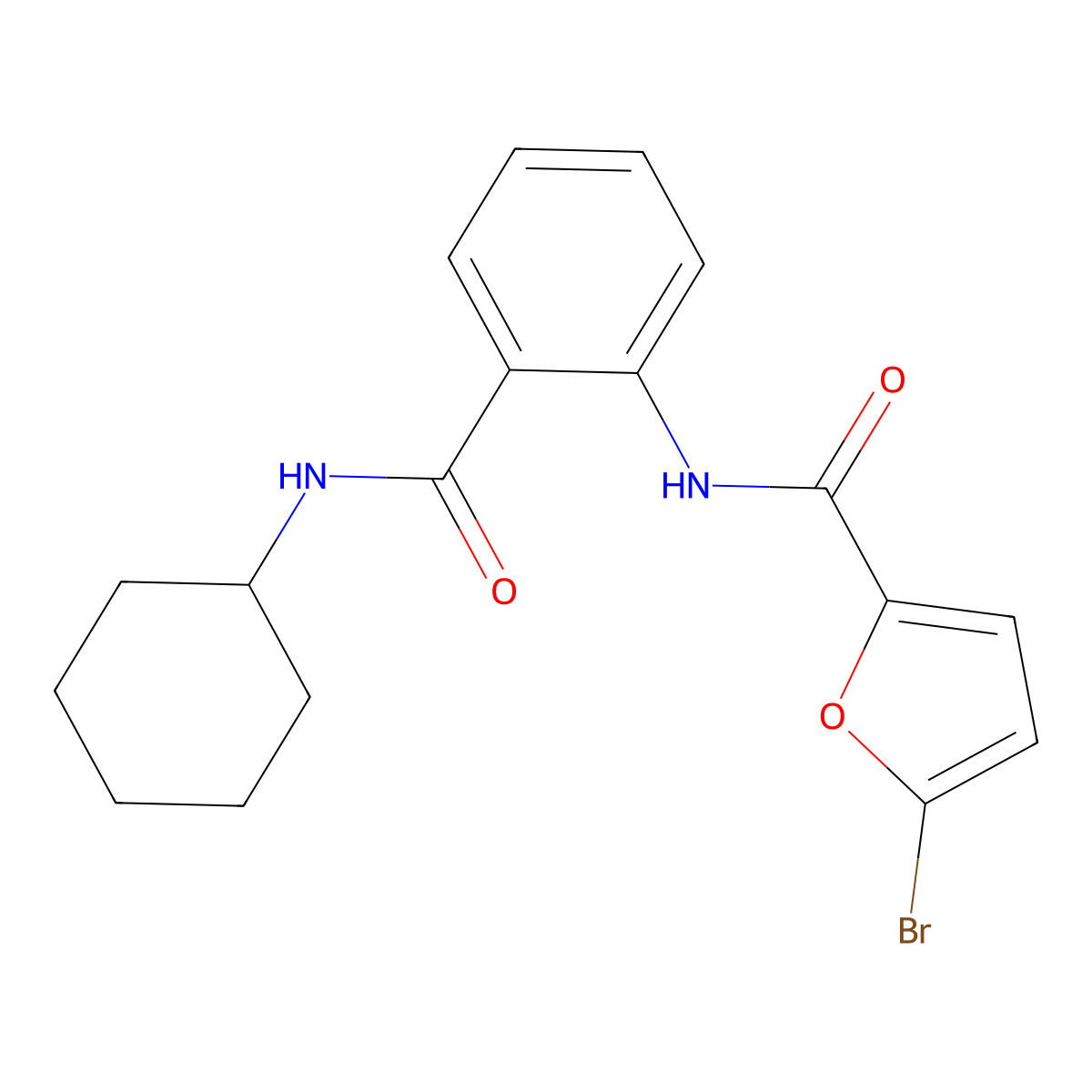 5-bromo-N-[2-(cyclohexylcarbamoyl)phenyl]furan-2-carboxamide molecular structure, CAS 714278-54-3