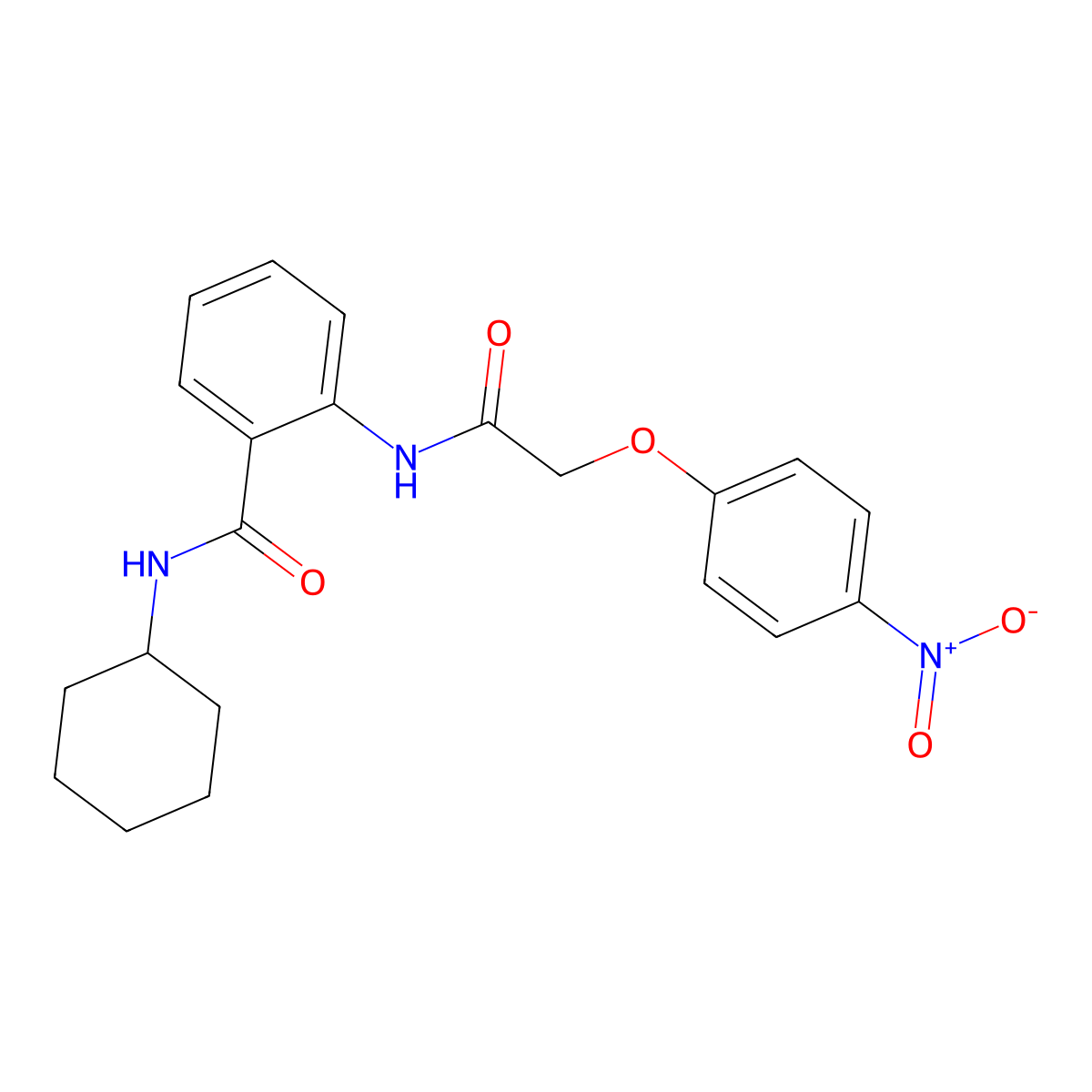 N-cyclohexyl-2-{[(4-nitrophenoxy)acetyl]amino}benzamide molecular structure, CAS 714278-56-5