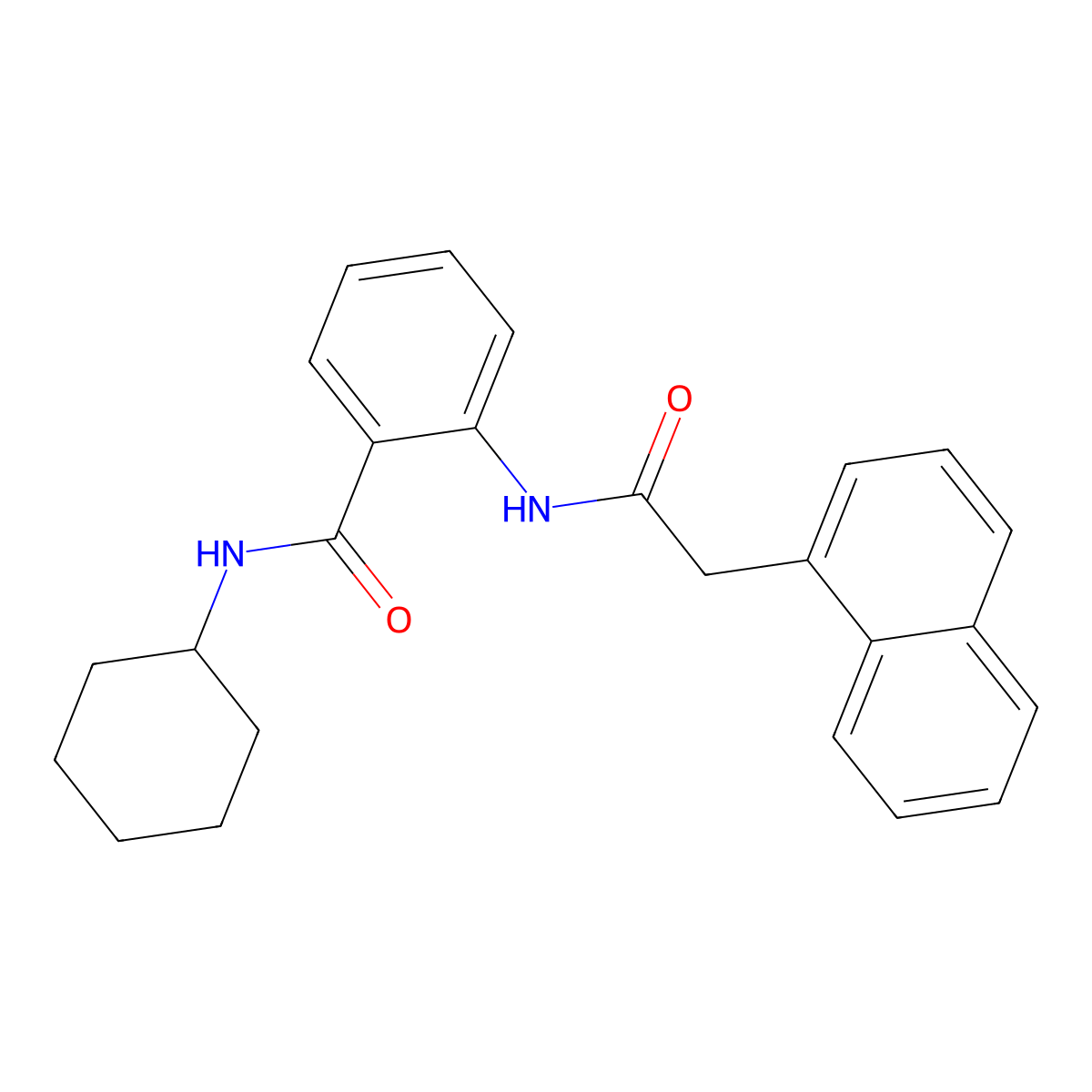 N-cyclohexyl-2-[(1-naphthylacetyl)amino]benzamide molecular structure, CAS 714278-59-8