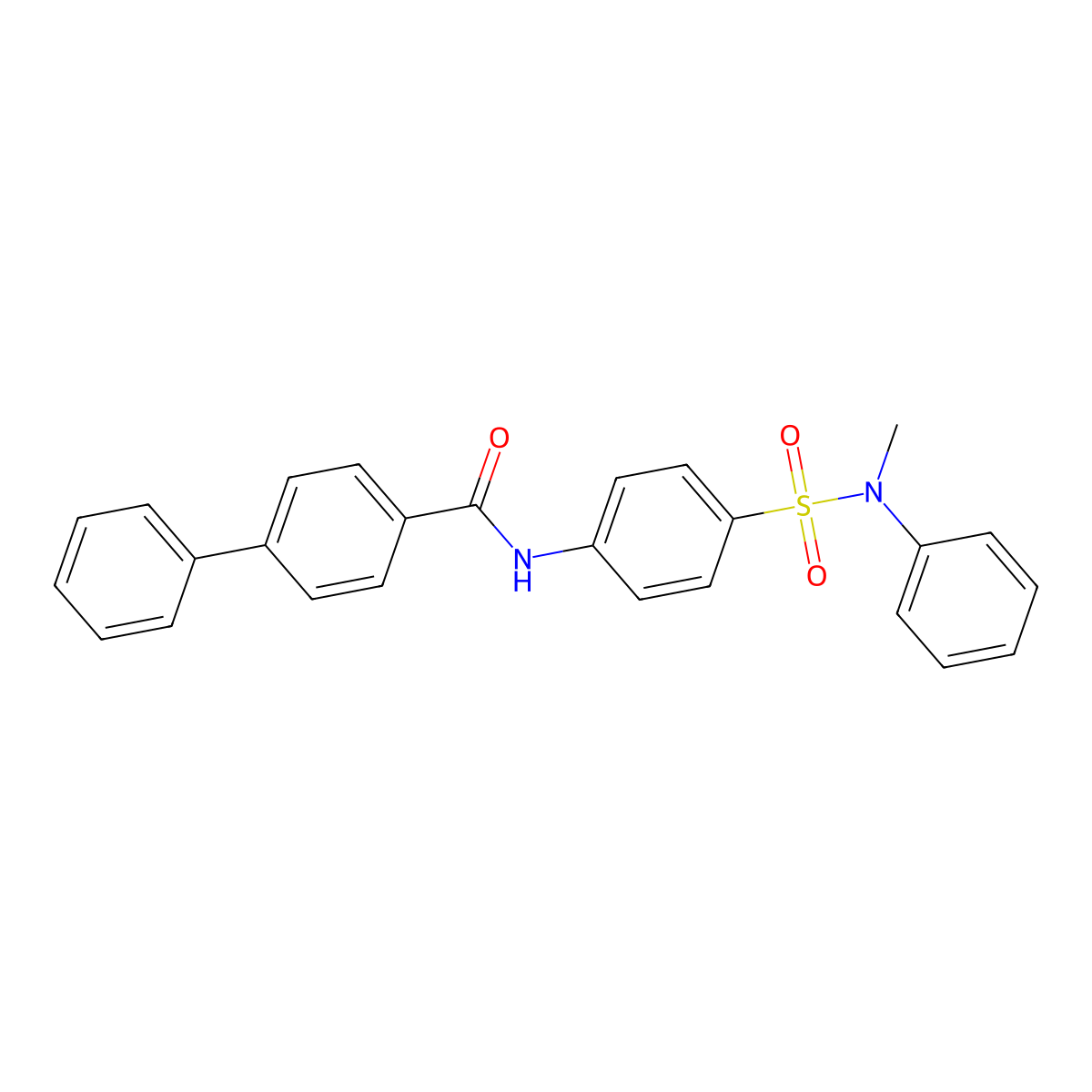 N-(4-{[methyl(phenyl)amino]sulfonyl}phenyl)-4-biphenylcarboxamide molecular structure, CAS 714278-61-2