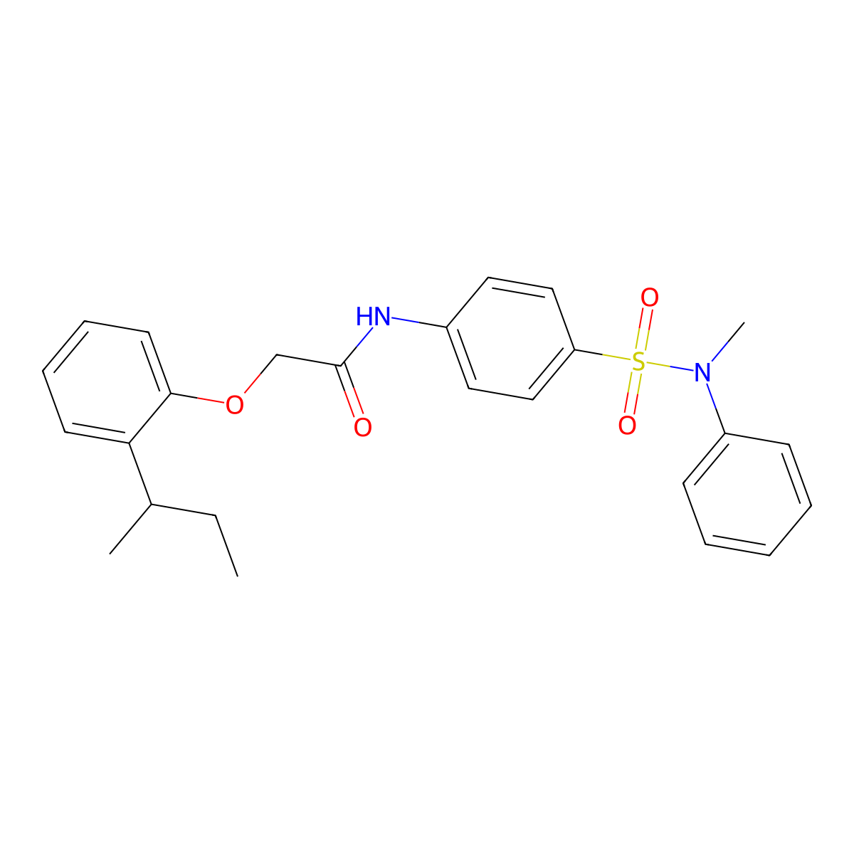 2-(2-butan-2-ylphenoxy)-N-[4-[methyl(phenyl)sulfamoyl]phenyl]acetamide molecular structure, CAS 714278-63-4