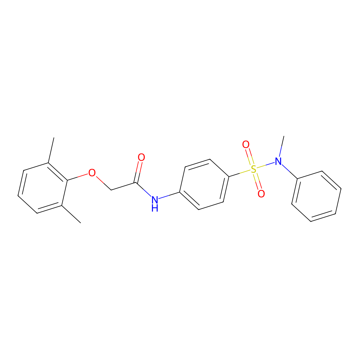2-(2,6-dimethylphenoxy)-N-[4-[methyl(phenyl)sulfamoyl]phenyl]acetamide molecular structure, CAS 714278-64-5