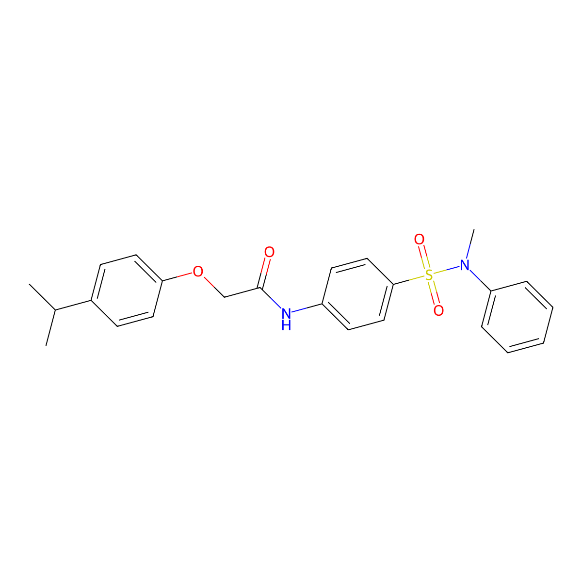 N-[4-[methyl(phenyl)sulfamoyl]phenyl]-2-(4-propan-2-ylphenoxy)acetamide molecular structure, CAS 714278-66-7