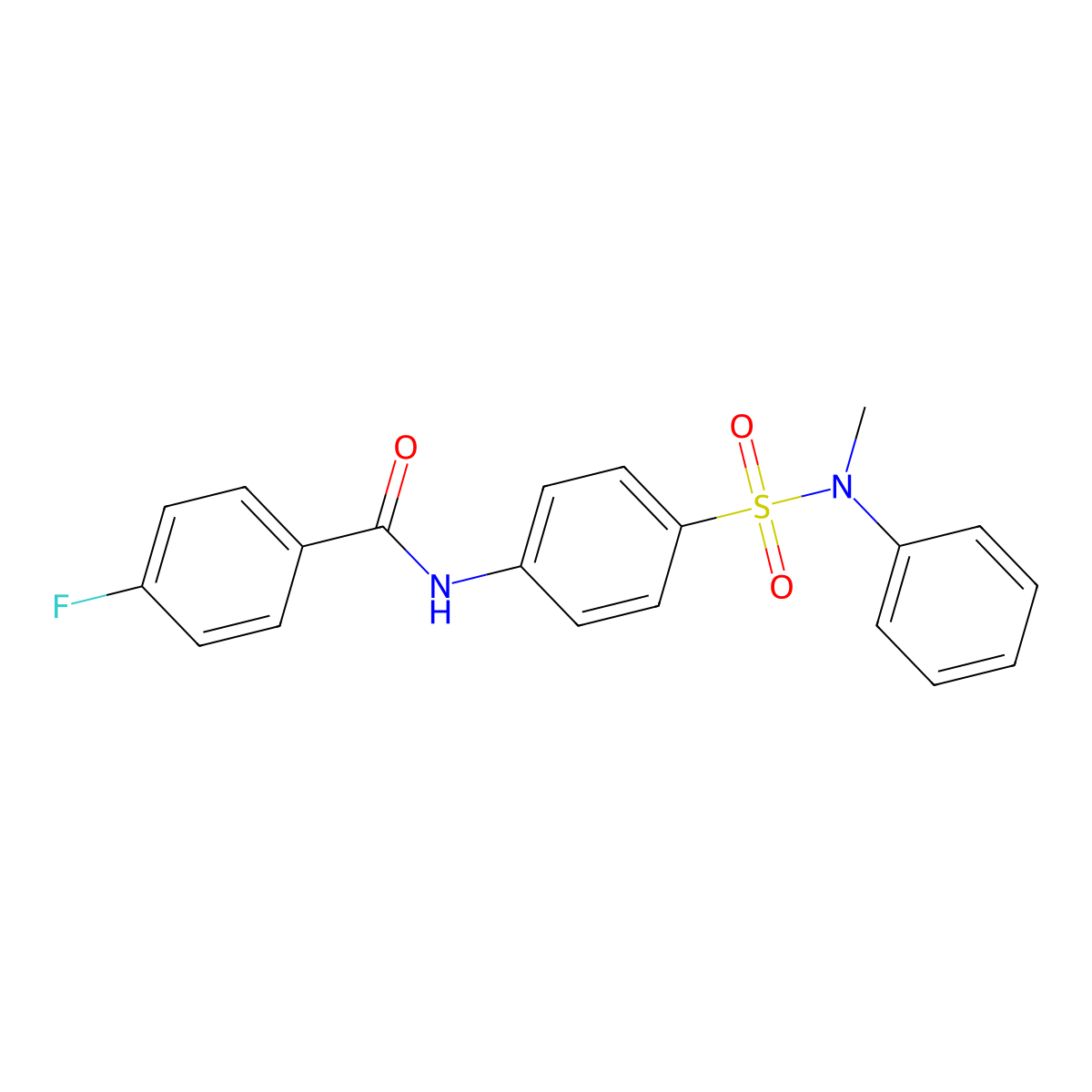 4-fluoro-N-[4-[methyl(phenyl)sulfamoyl]phenyl]benzamide molecular structure, CAS 714278-69-0