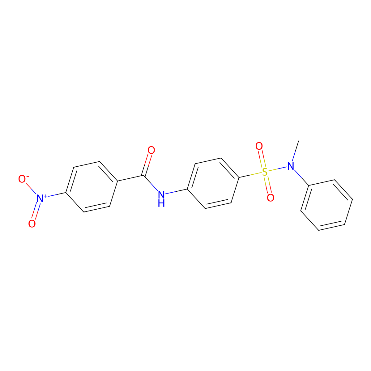 N-[4-[methyl(phenyl)sulfamoyl]phenyl]-4-nitrobenzamide molecular structure, CAS 714278-70-3