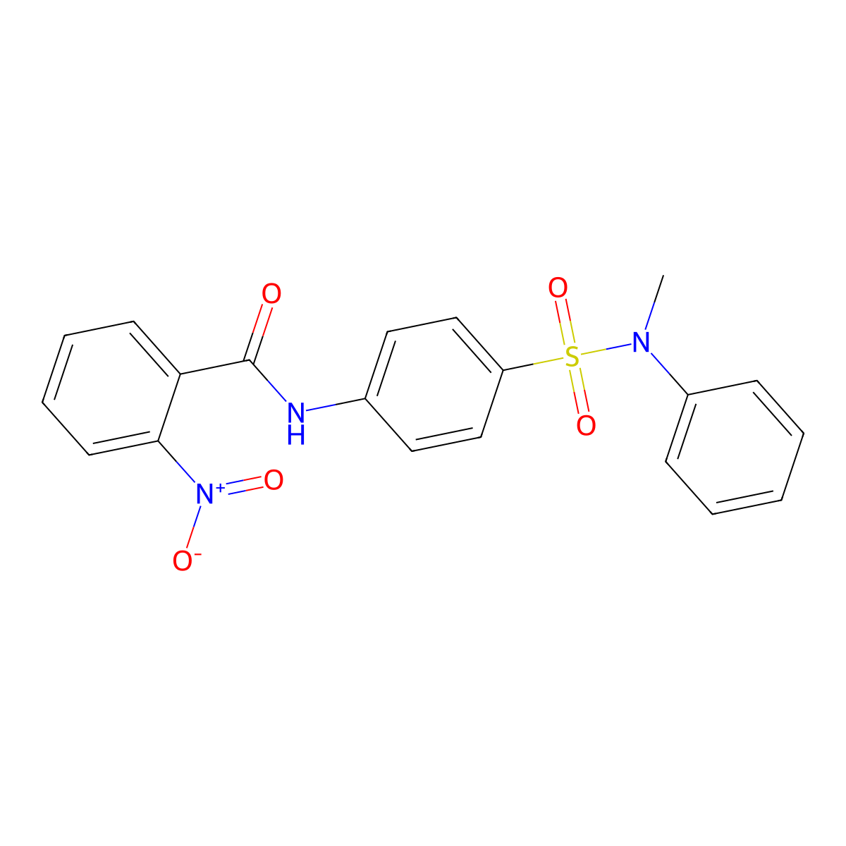 N-[4-[methyl(phenyl)sulfamoyl]phenyl]-2-nitrobenzamide molecular structure, CAS 714278-71-4