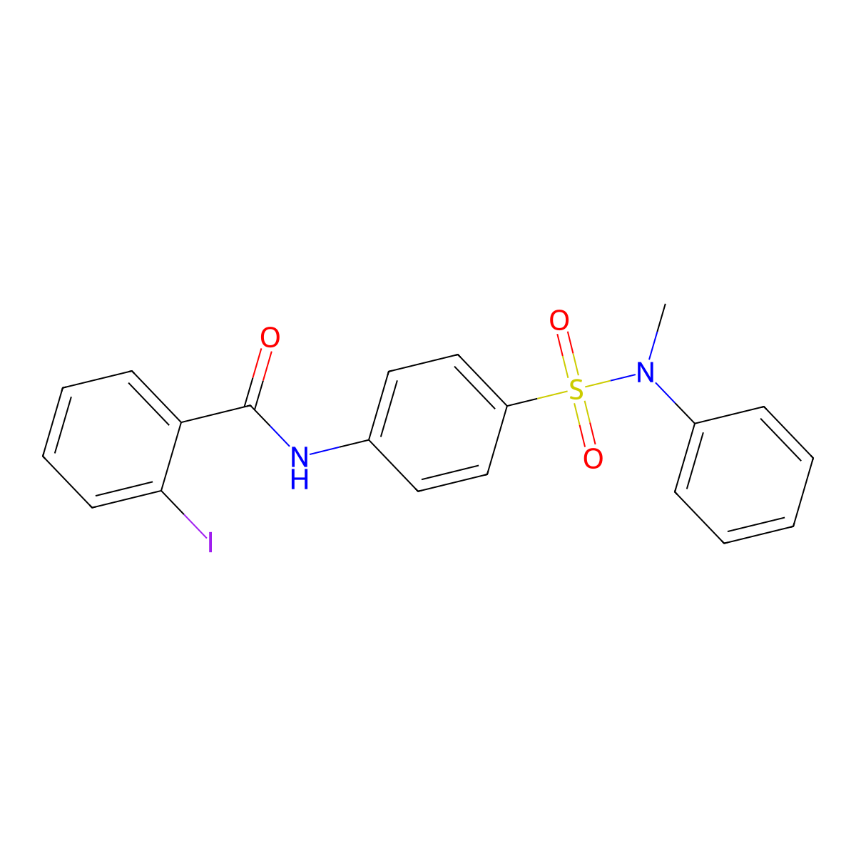 2-iodo-N-[4-[methyl(phenyl)sulfamoyl]phenyl]benzamide molecular structure, CAS 714278-72-5