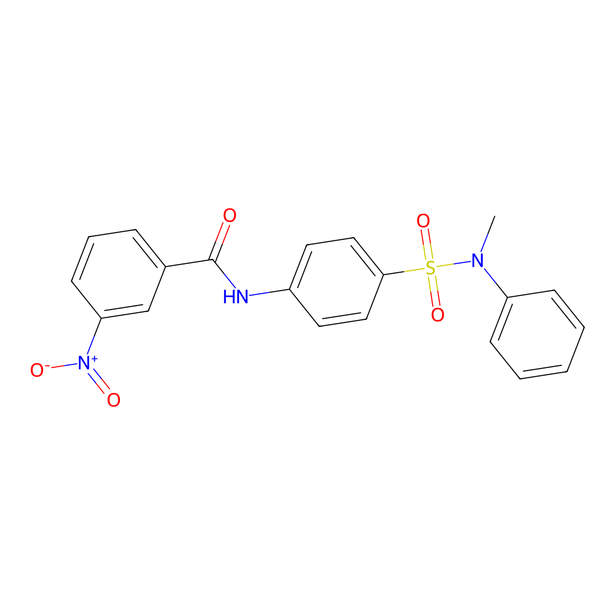 N-[4-[methyl(phenyl)sulfamoyl]phenyl]-3-nitrobenzamide molecular structure, CAS 714278-73-6