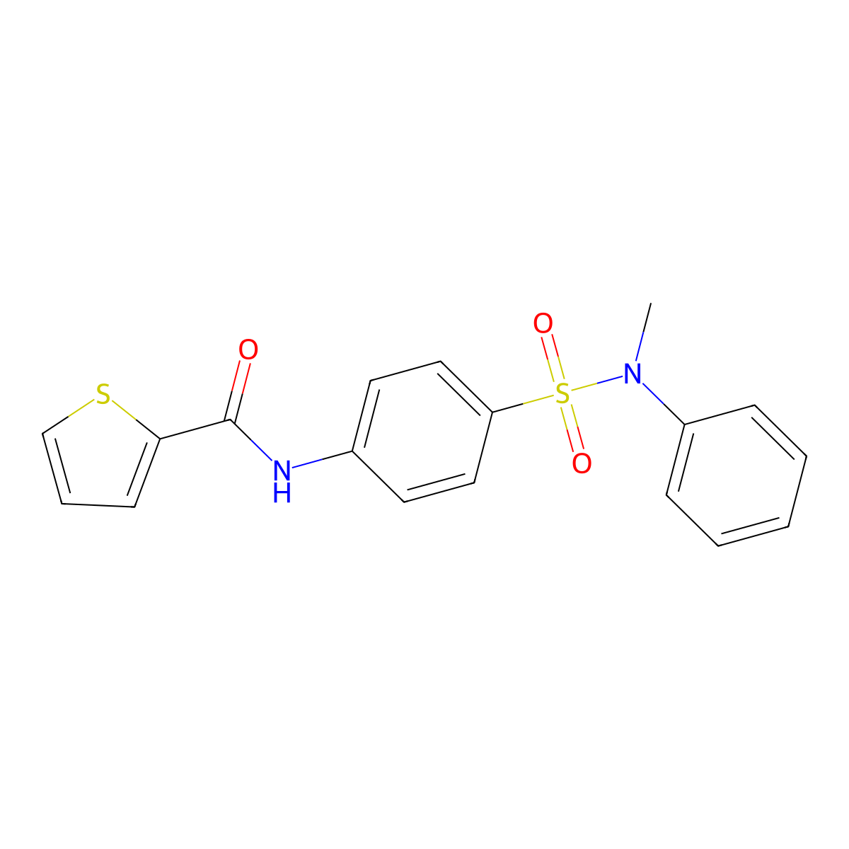 N-[4-[methyl(phenyl)sulfamoyl]phenyl]-2-thiophenecarboxamide molecular structure, CAS 714278-75-8