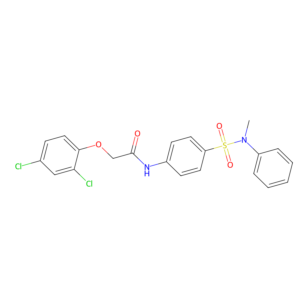 2-(2,4-dichlorophenoxy)-N-[4-[methyl(phenyl)sulfamoyl]phenyl]acetamide molecular structure, CAS 714278-76-9