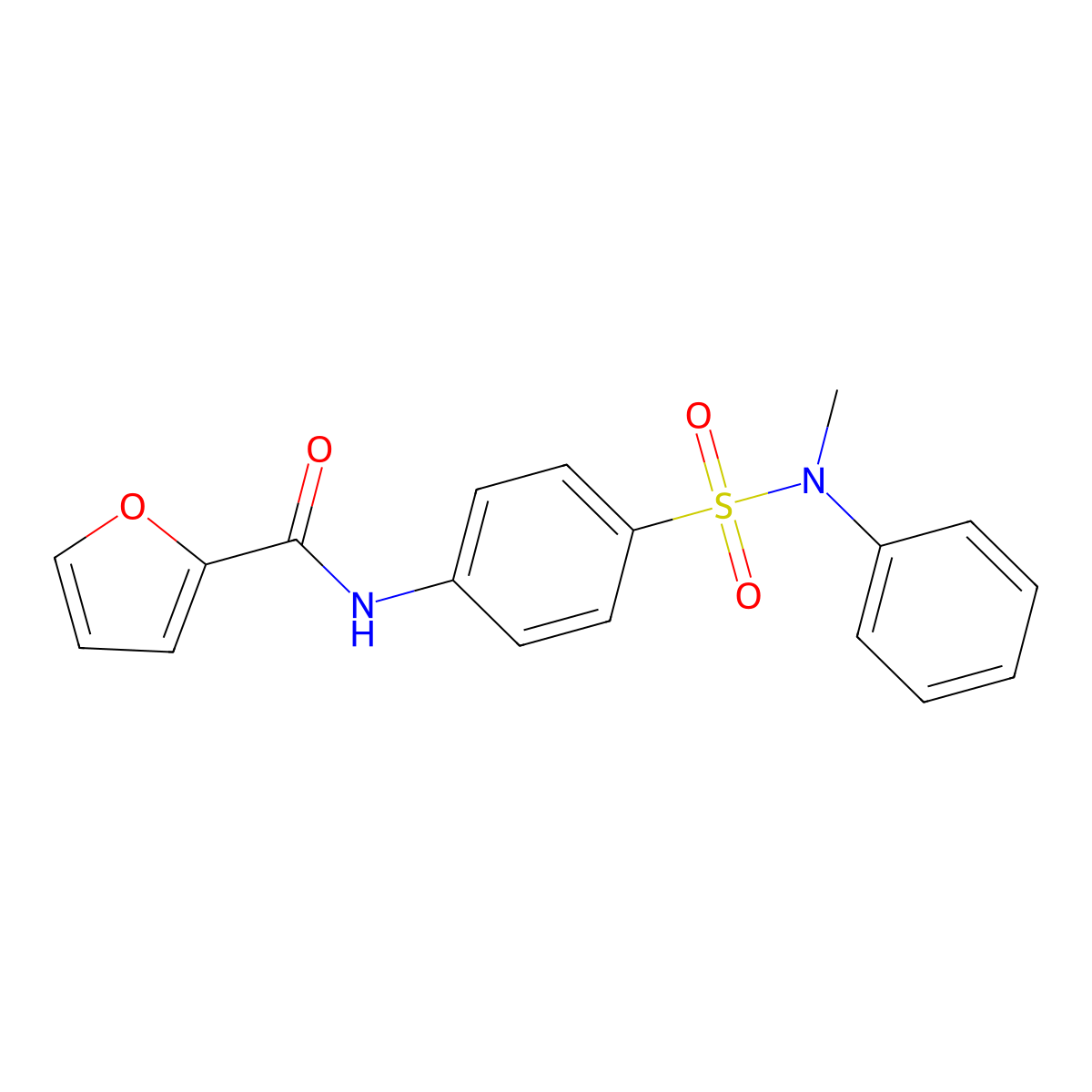 N-[4-[methyl(phenyl)sulfamoyl]phenyl]furan-2-carboxamide molecular structure, CAS 714278-77-0