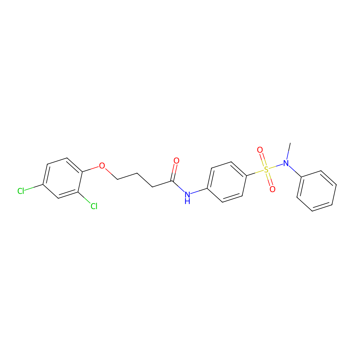 4-(2,4-dichlorophenoxy)-N-[4-[methyl(phenyl)sulfamoyl]phenyl]butanamide molecular structure, CAS 714278-81-6
