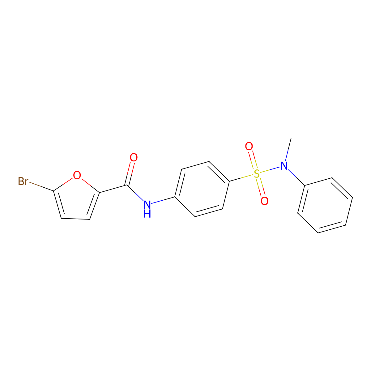5-bromo-N-[4-[methyl(phenyl)sulfamoyl]phenyl]furan-2-carboxamide molecular structure, CAS 714278-82-7