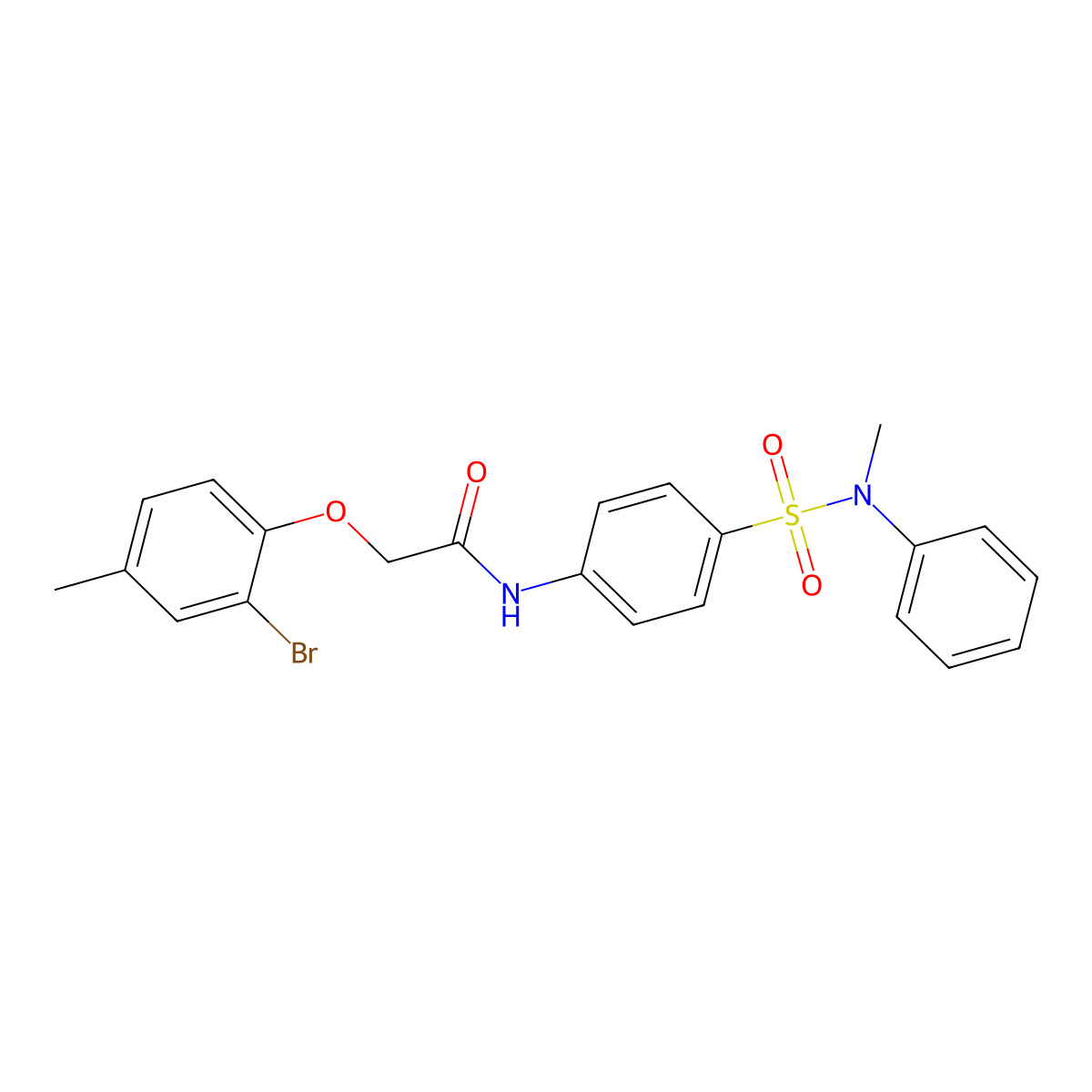 2-(2-bromo-4-methylphenoxy)-N-[4-[methyl(phenyl)sulfamoyl]phenyl]acetamide molecular structure, CAS 714278-83-8
