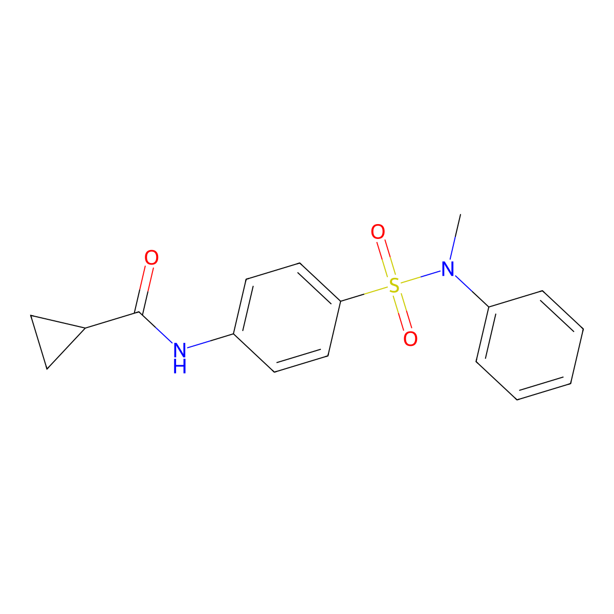 N-[4-[methyl(phenyl)sulfamoyl]phenyl]cyclopropanecarboxamide molecular structure, CAS 714278-84-9