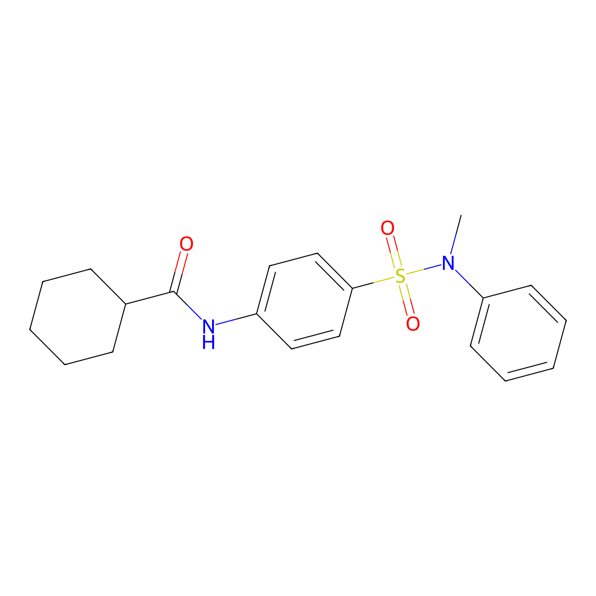 N-[4-[methyl(phenyl)sulfamoyl]phenyl]cyclohexanecarboxamide molecular structure, CAS 714278-85-0