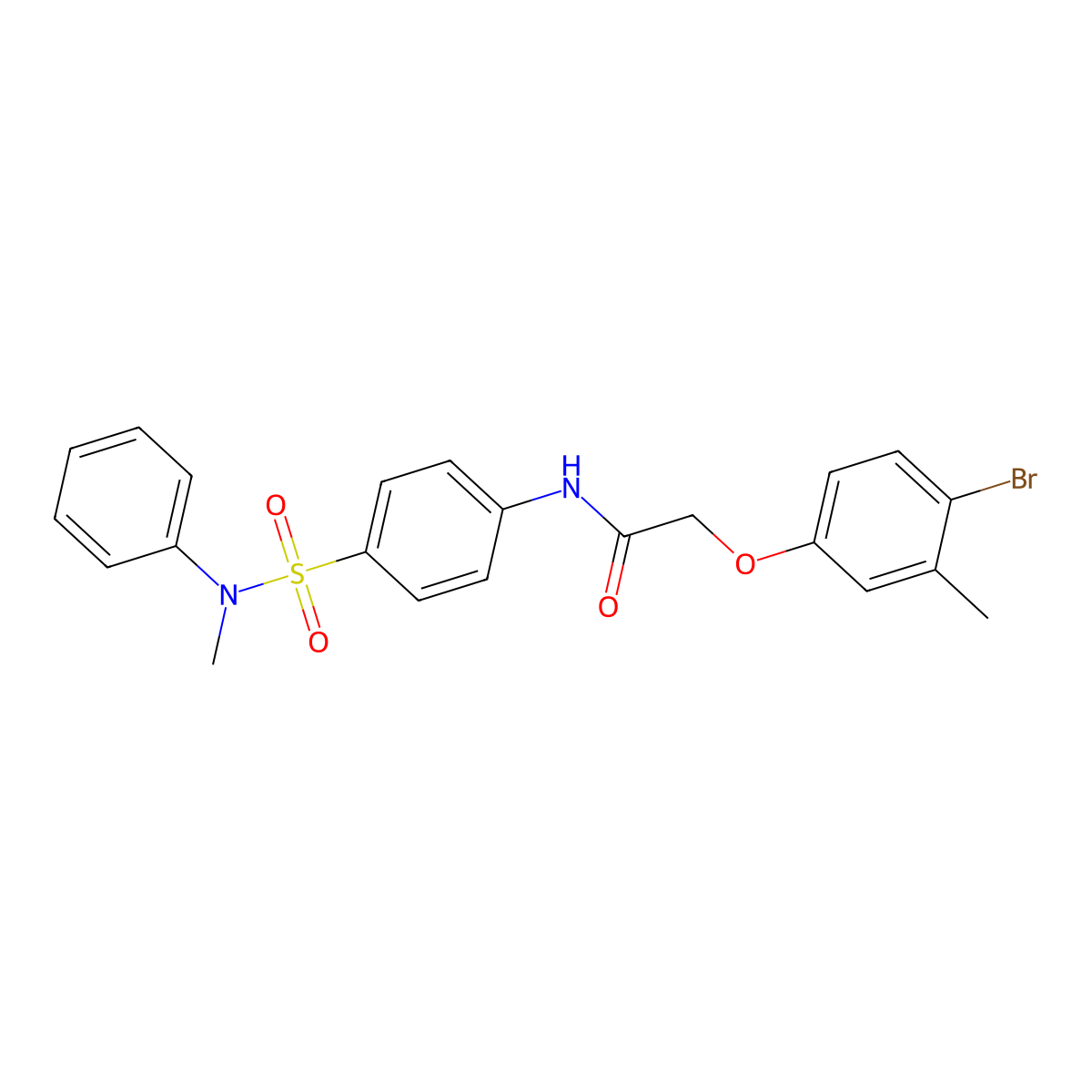 2-(4-bromo-3-methylphenoxy)-N-[4-[methyl(phenyl)sulfamoyl]phenyl]acetamide molecular structure, CAS 714278-87-2