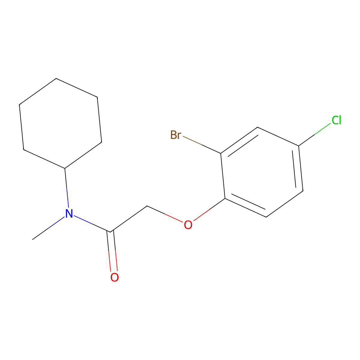 2-(2-bromo-4-chlorophenoxy)-N-cyclohexyl-N-methylacetamide molecular structure, CAS 714278-91-8