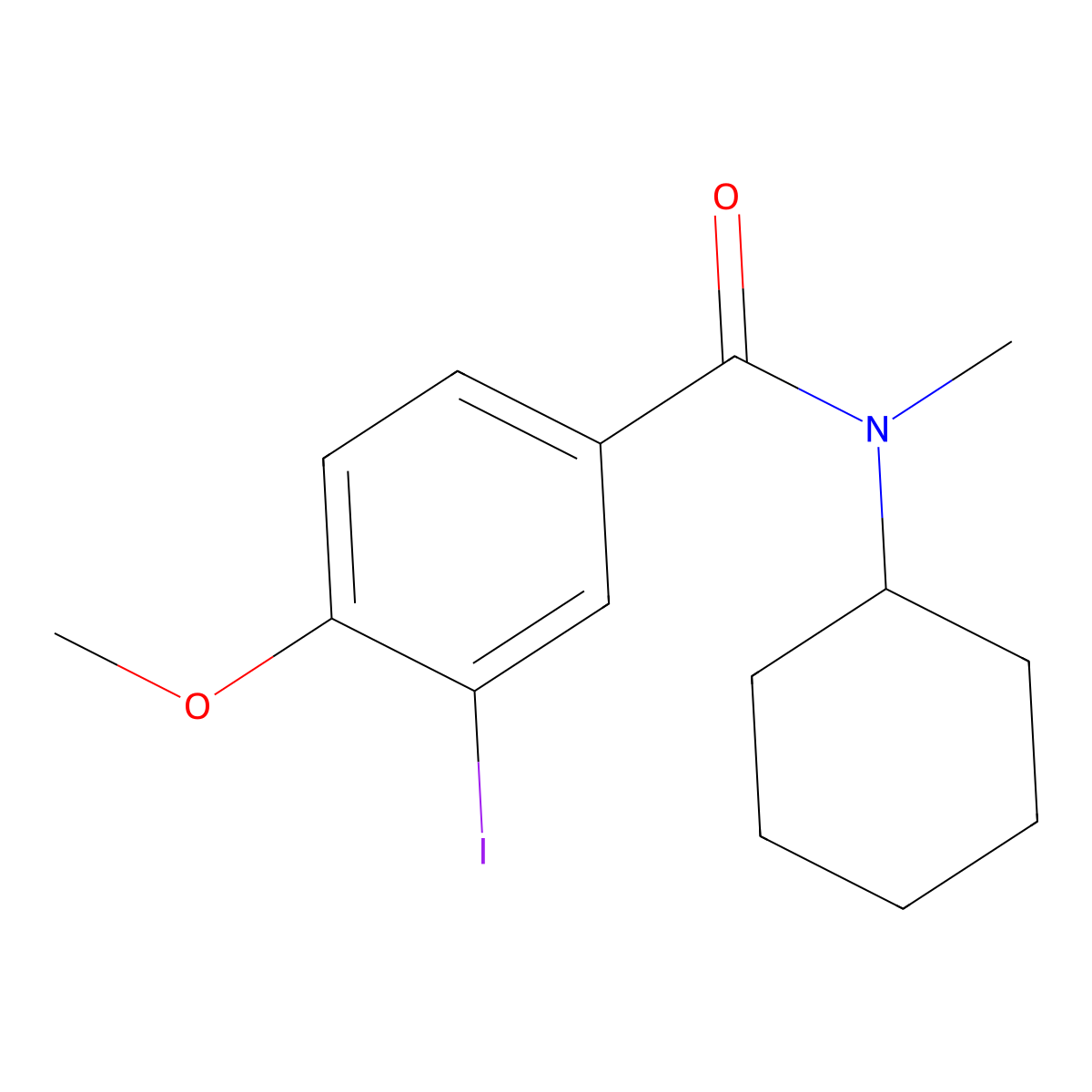 N-cyclohexyl-3-iodo-4-methoxy-N-methylbenzamide molecular structure, CAS 714278-94-1