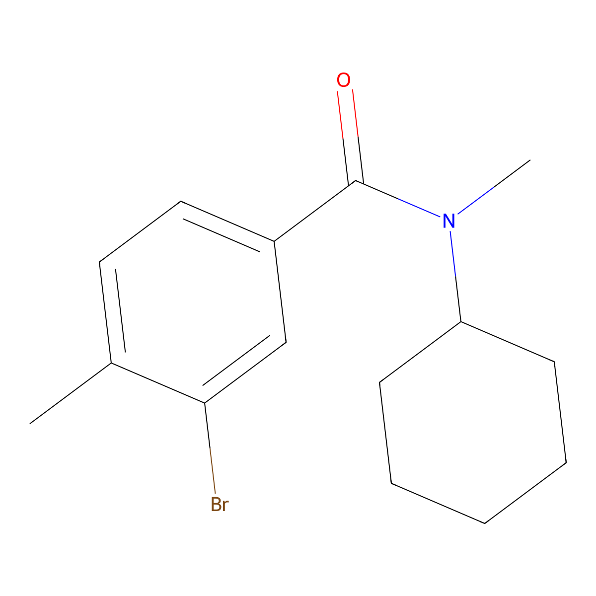 3-bromo-N-cyclohexyl-N,4-dimethylbenzamide molecular structure, CAS 714278-95-2