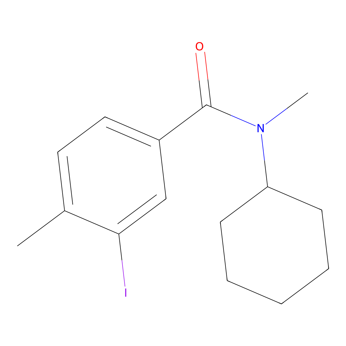 N-cyclohexyl-3-iodo-N,4-dimethylbenzamide molecular structure, CAS 714278-96-3