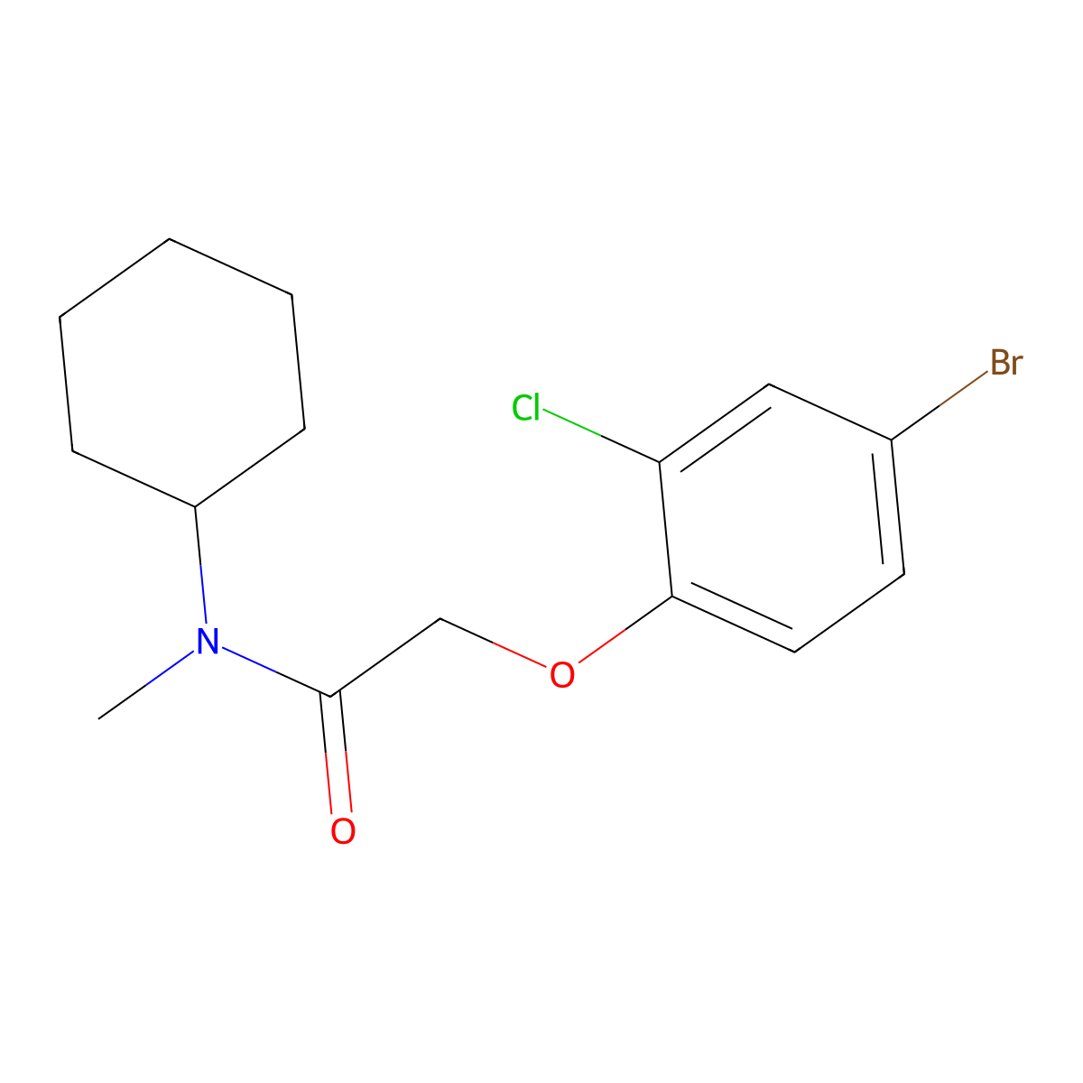 2-(4-bromo-2-chlorophenoxy)-N-cyclohexyl-N-methylacetamide molecular structure, CAS 714278-97-4