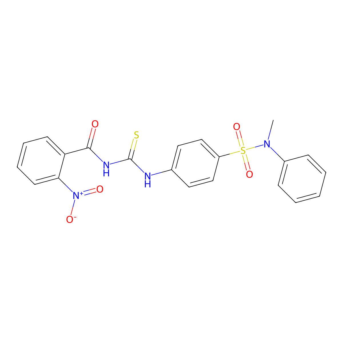 N-[[4-[methyl(phenyl)sulfamoyl]phenyl]carbamothioyl]-2-nitrobenzamide molecular structure, CAS 714279-06-8