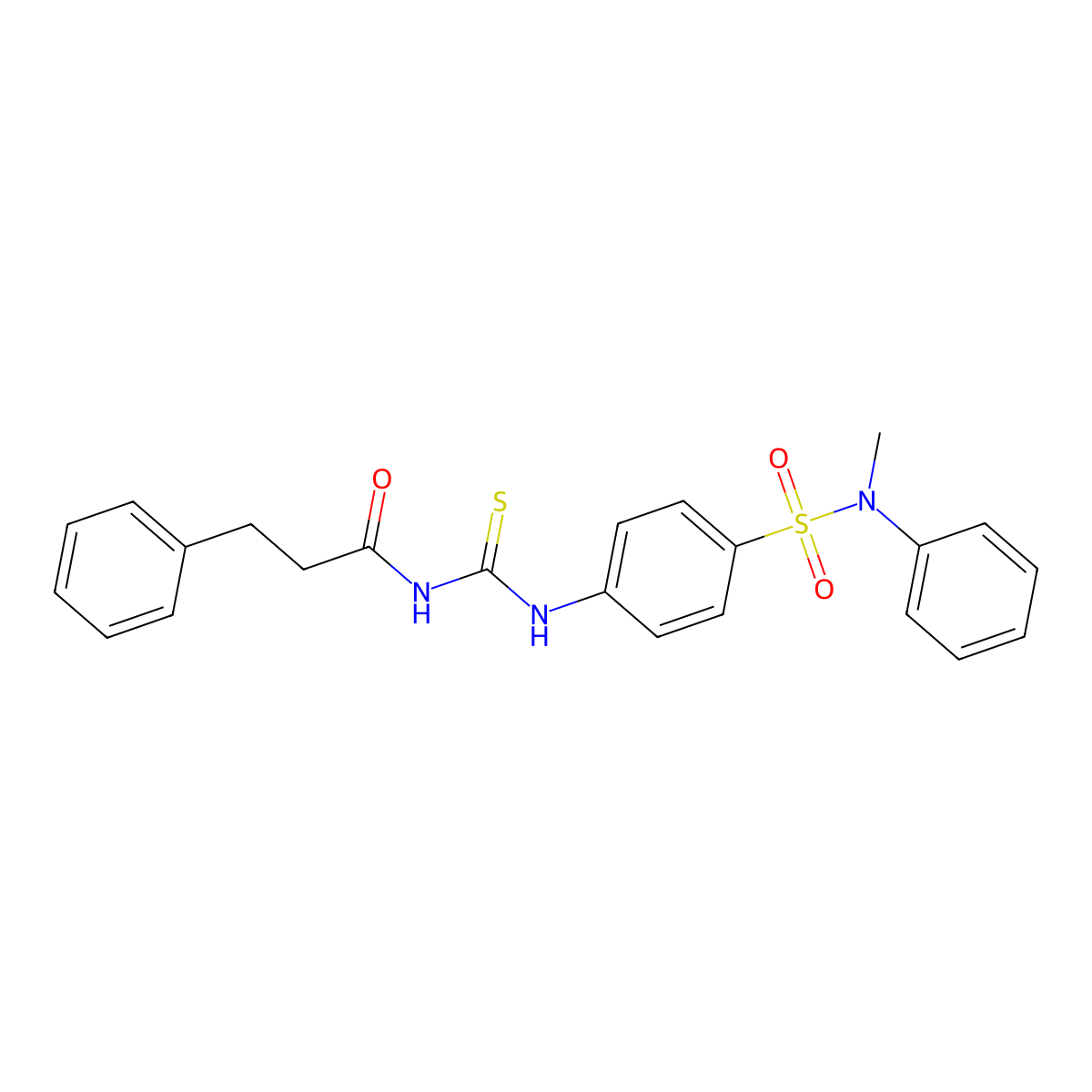 N-[[4-[methyl(phenyl)sulfamoyl]phenyl]carbamothioyl]-3-phenylpropanamide molecular structure, CAS 714279-07-9