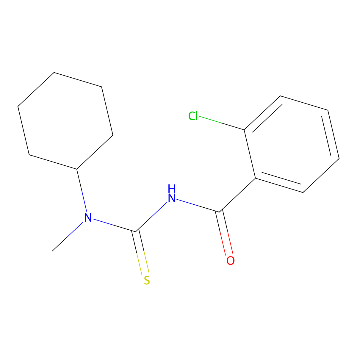 2-chloro-N-[cyclohexyl(methyl)carbamothioyl]benzamide molecular structure, CAS 714279-11-5
