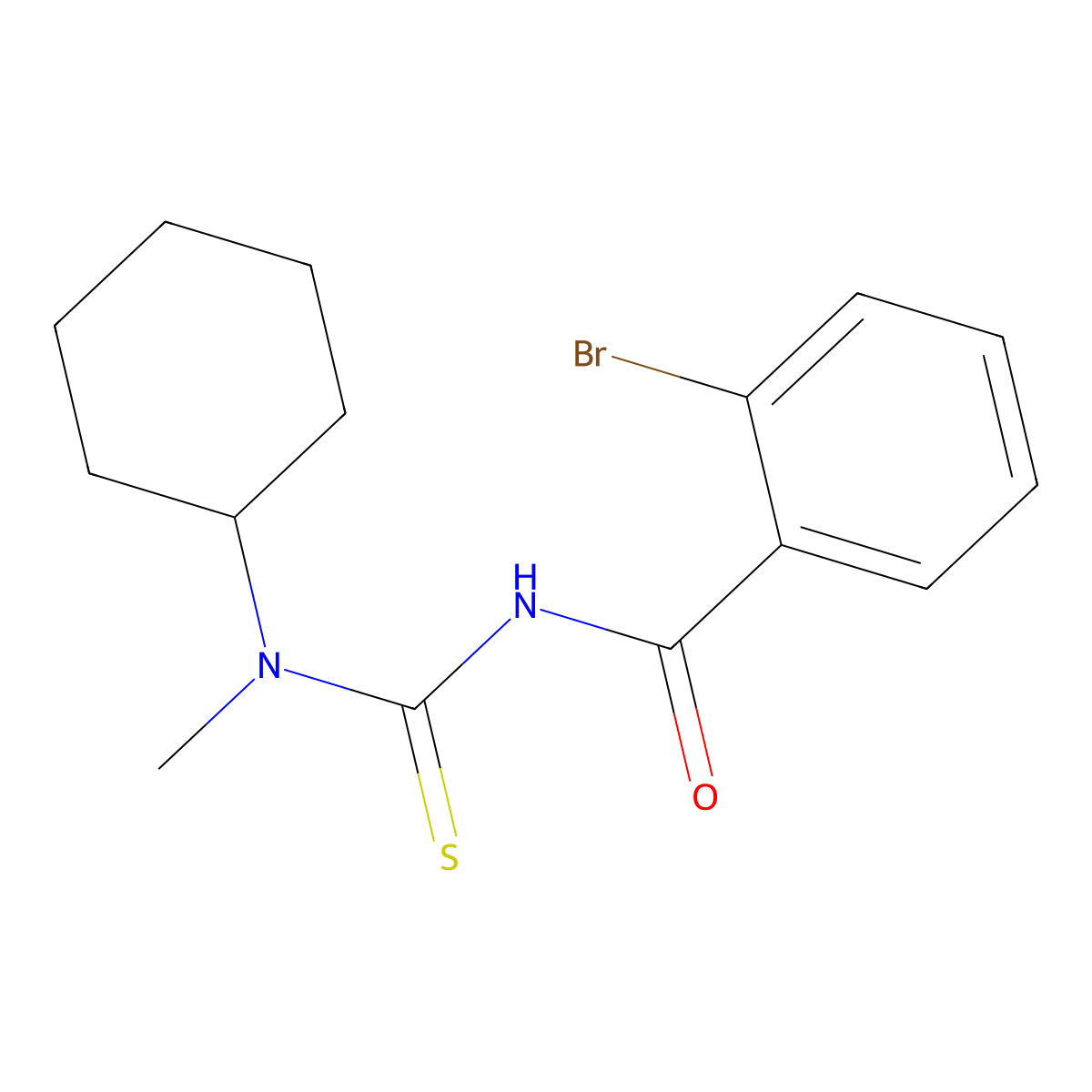 2-bromo-N-[cyclohexyl(methyl)carbamothioyl]benzamide molecular structure, CAS 714279-13-7