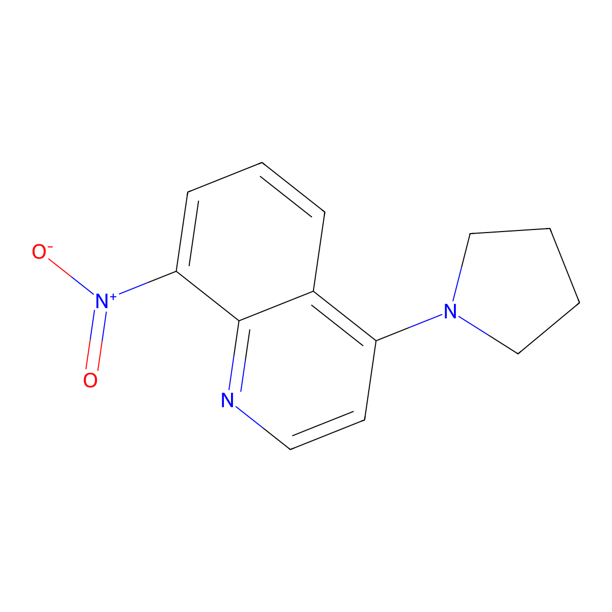 8-Nitro-4-pyrrolidin-1-ylquinoline molecular structure, CAS 714279-17-1