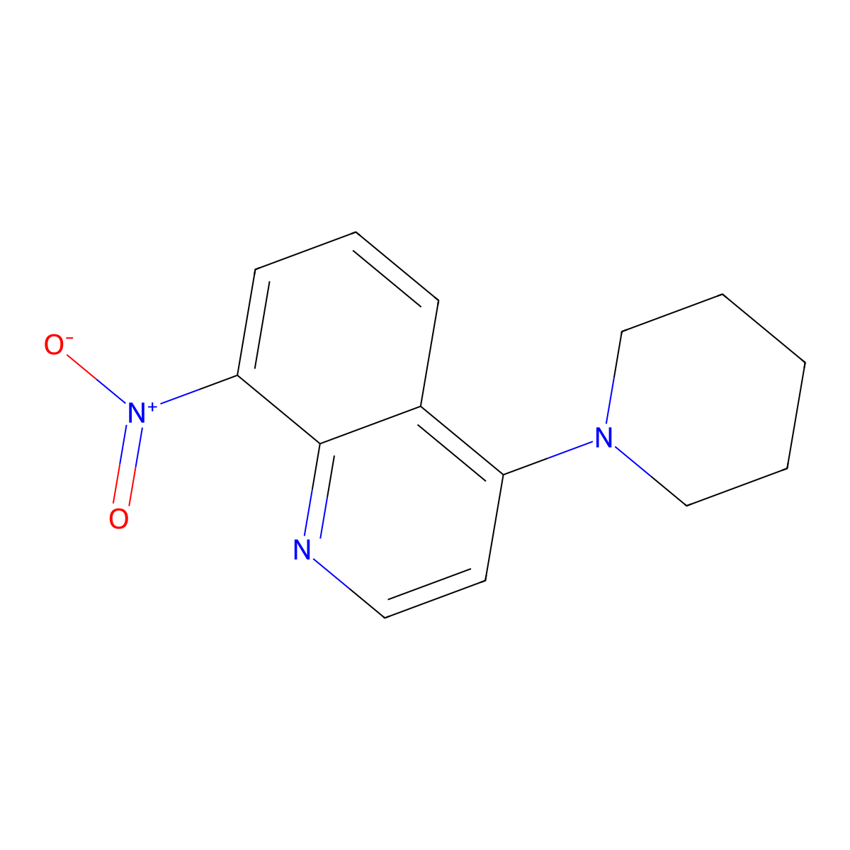 8-Nitro-4-piperidin-1-ylquinoline molecular structure, CAS 714279-18-2