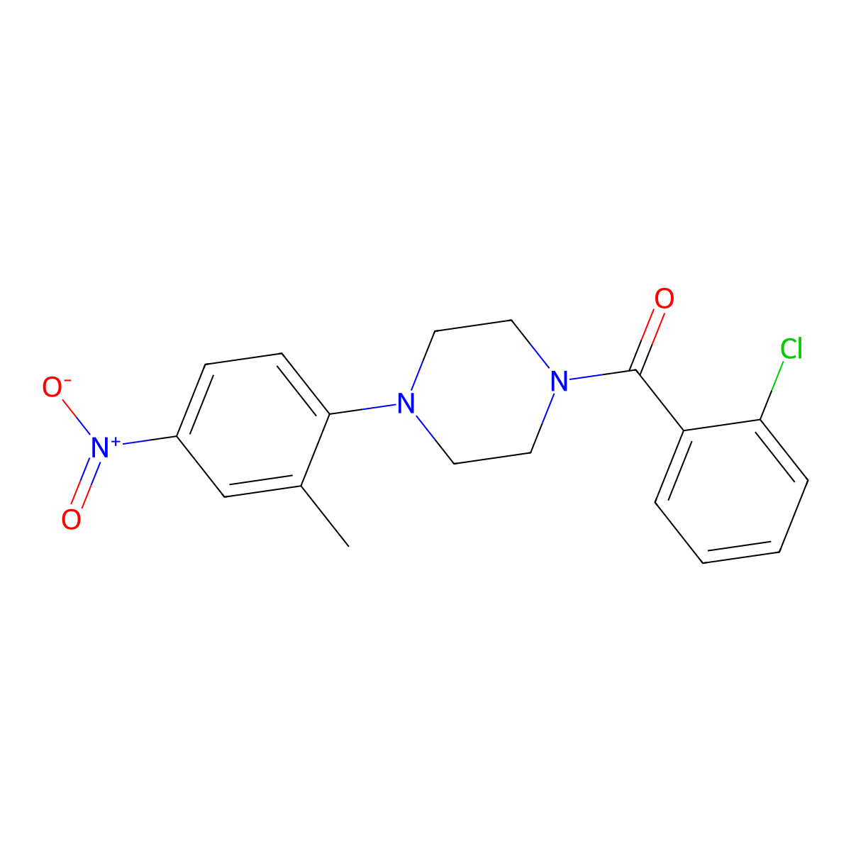 (2-Chlorophenyl)-[4-(2-methyl-4-nitrophenyl)piperazin-1-yl]methanone molecular structure, CAS 714279-21-7