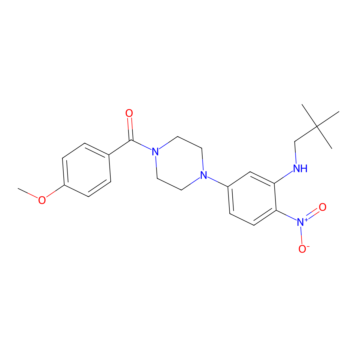 [4-[3-(2,2-Dimethylpropylamino)-4-nitrophenyl]piperazin-1-yl]-(4-methoxyphenyl)methanone molecular structure, CAS 714279-26-2