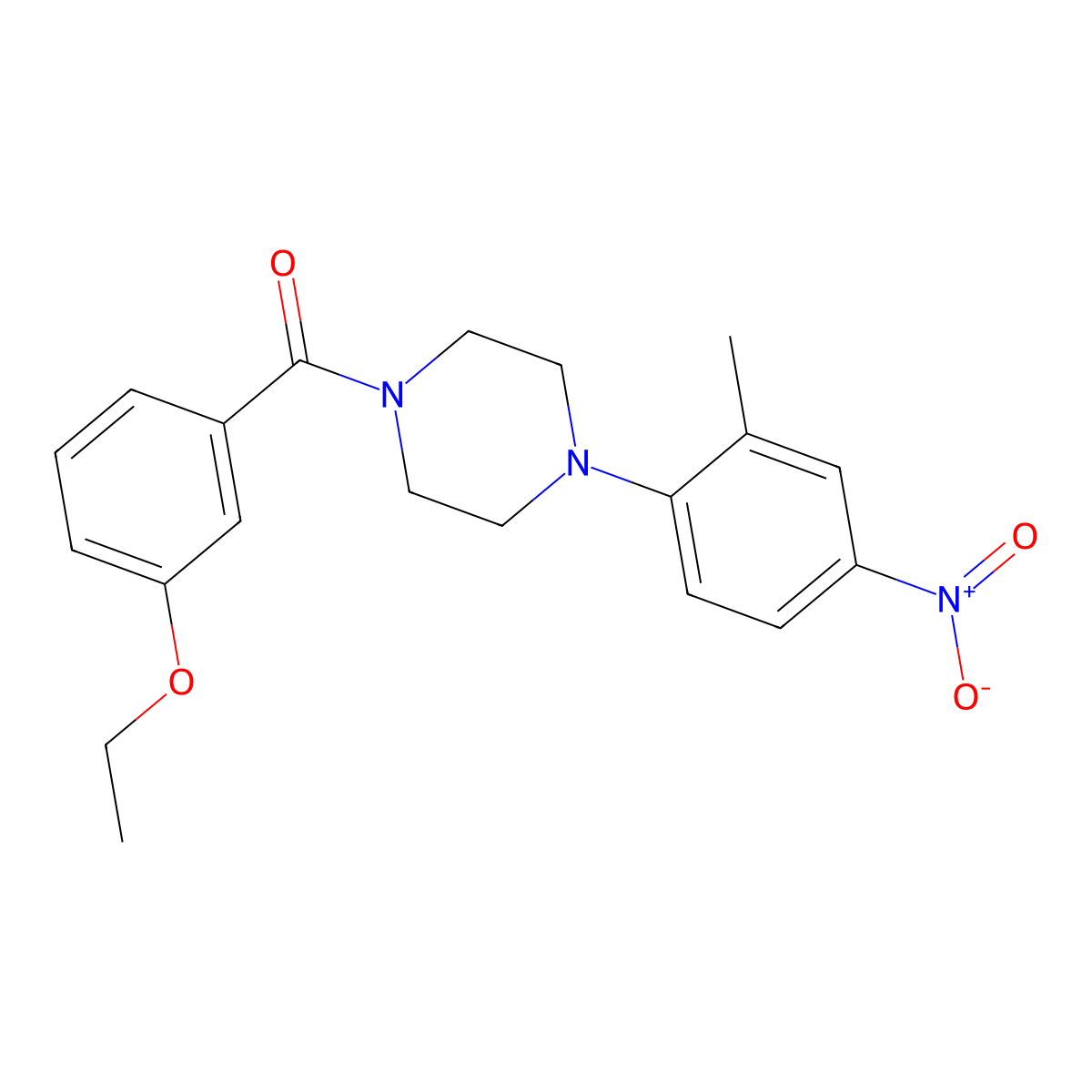 (3-Ethoxyphenyl)-[4-(2-methyl-4-nitrophenyl)piperazin-1-yl]methanone molecular structure, CAS 714279-28-4