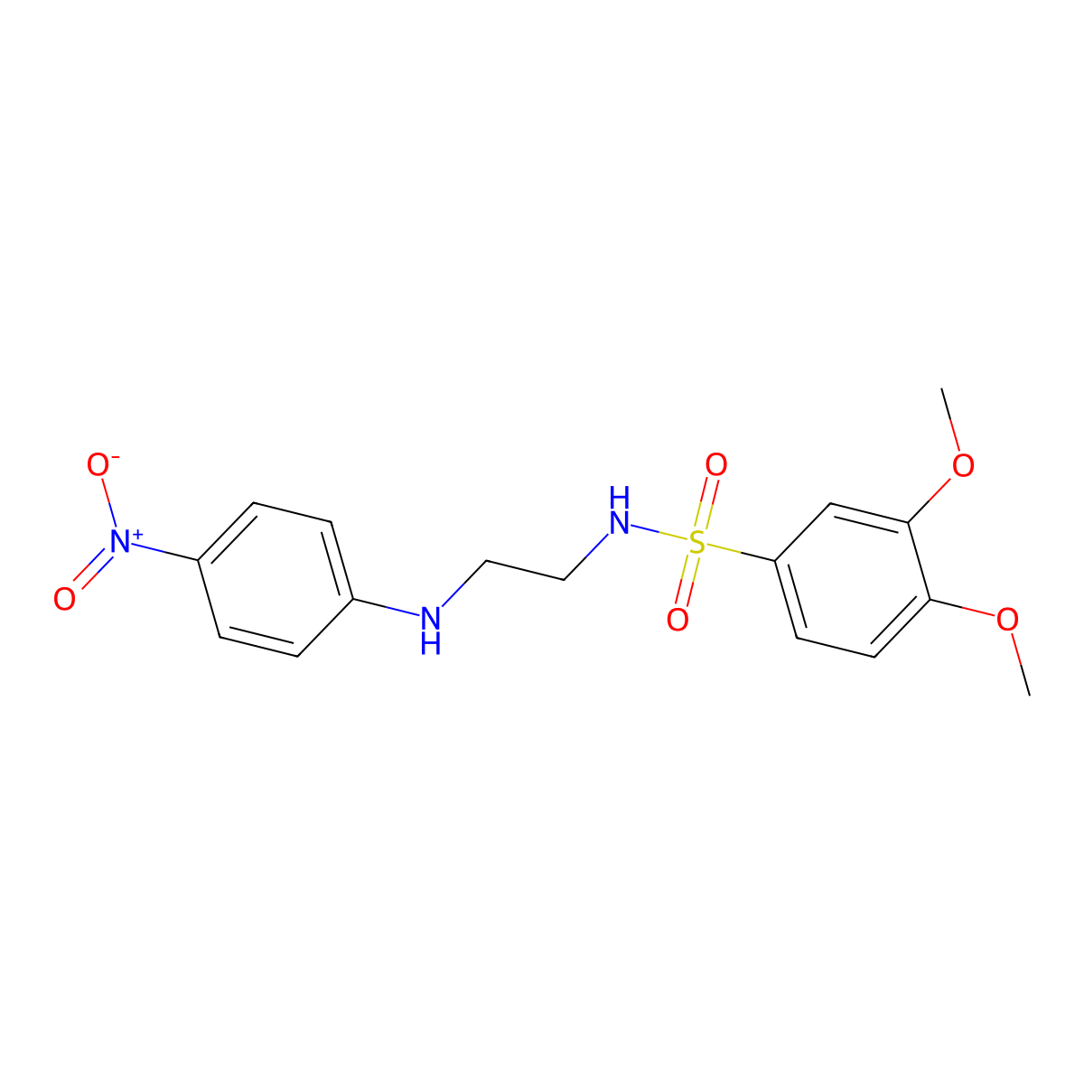 3,4-dimethoxy-N-[2-(4-nitroanilino)ethyl]benzenesulfonamide molecular structure, CAS 714279-31-9
