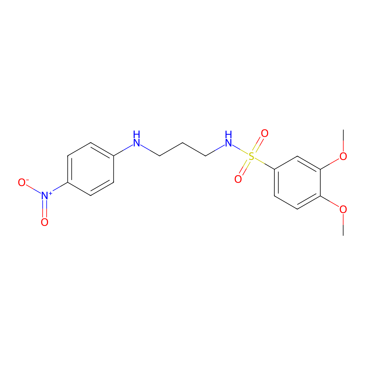 3,4-dimethoxy-N-[3-(4-nitroanilino)propyl]benzenesulfonamide molecular structure, CAS 714279-32-0