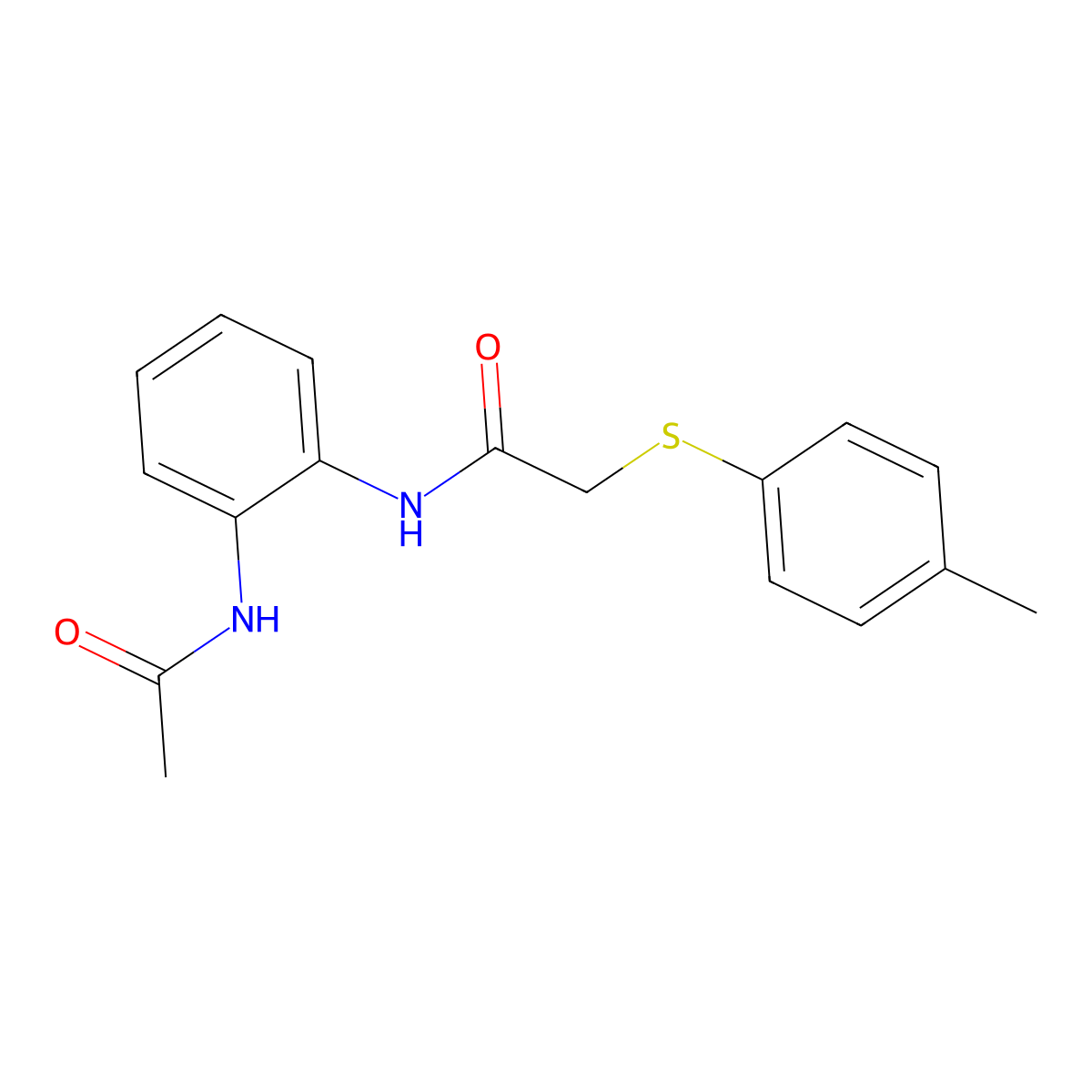 N-(2-acetamidophenyl)-2-(4-methylphenyl)sulfanylacetamide molecular structure, CAS 714279-48-8