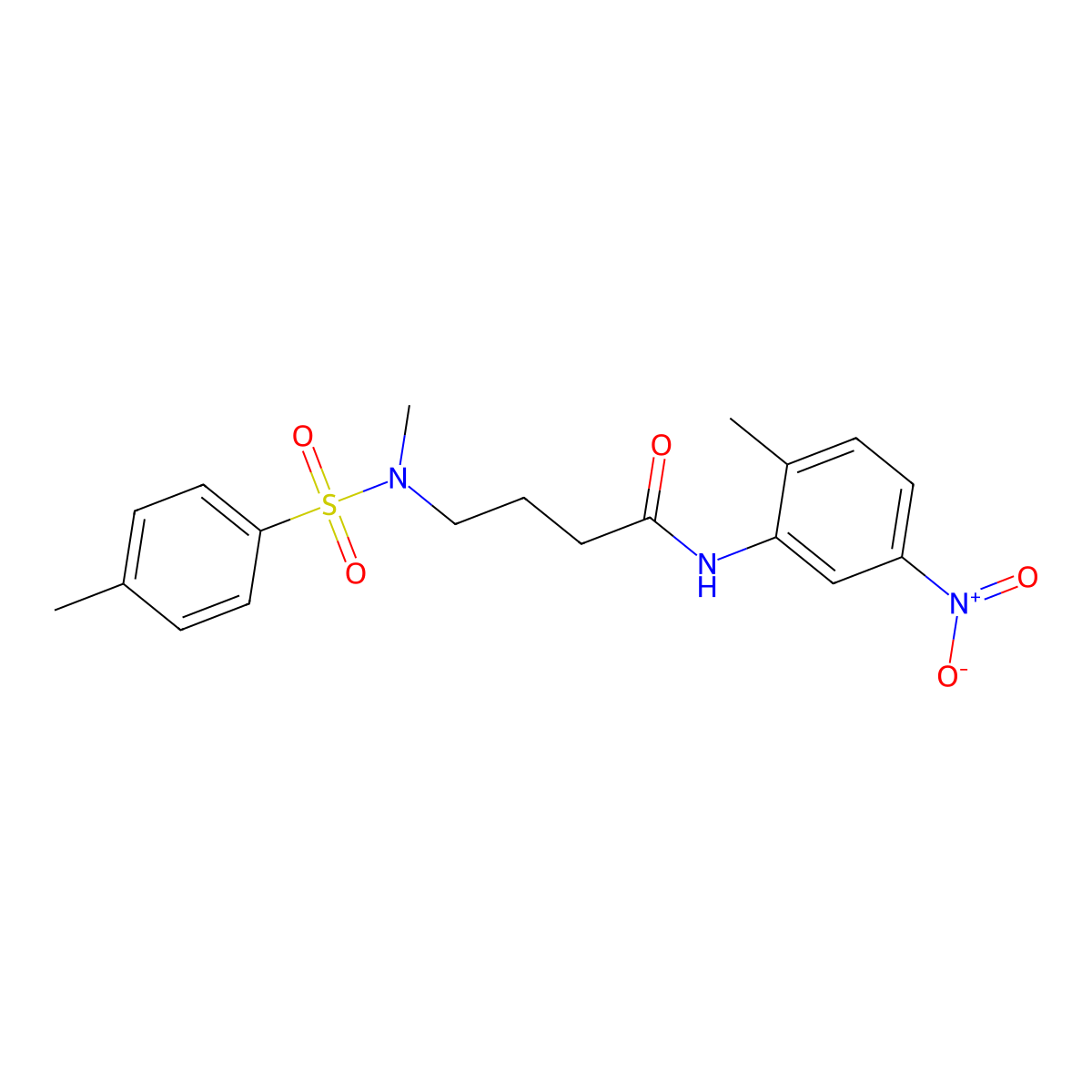 4-[methyl-(4-methylphenyl)sulfonylamino]-N-(2-methyl-5-nitrophenyl)butanamide molecular structure, CAS 714279-80-8
