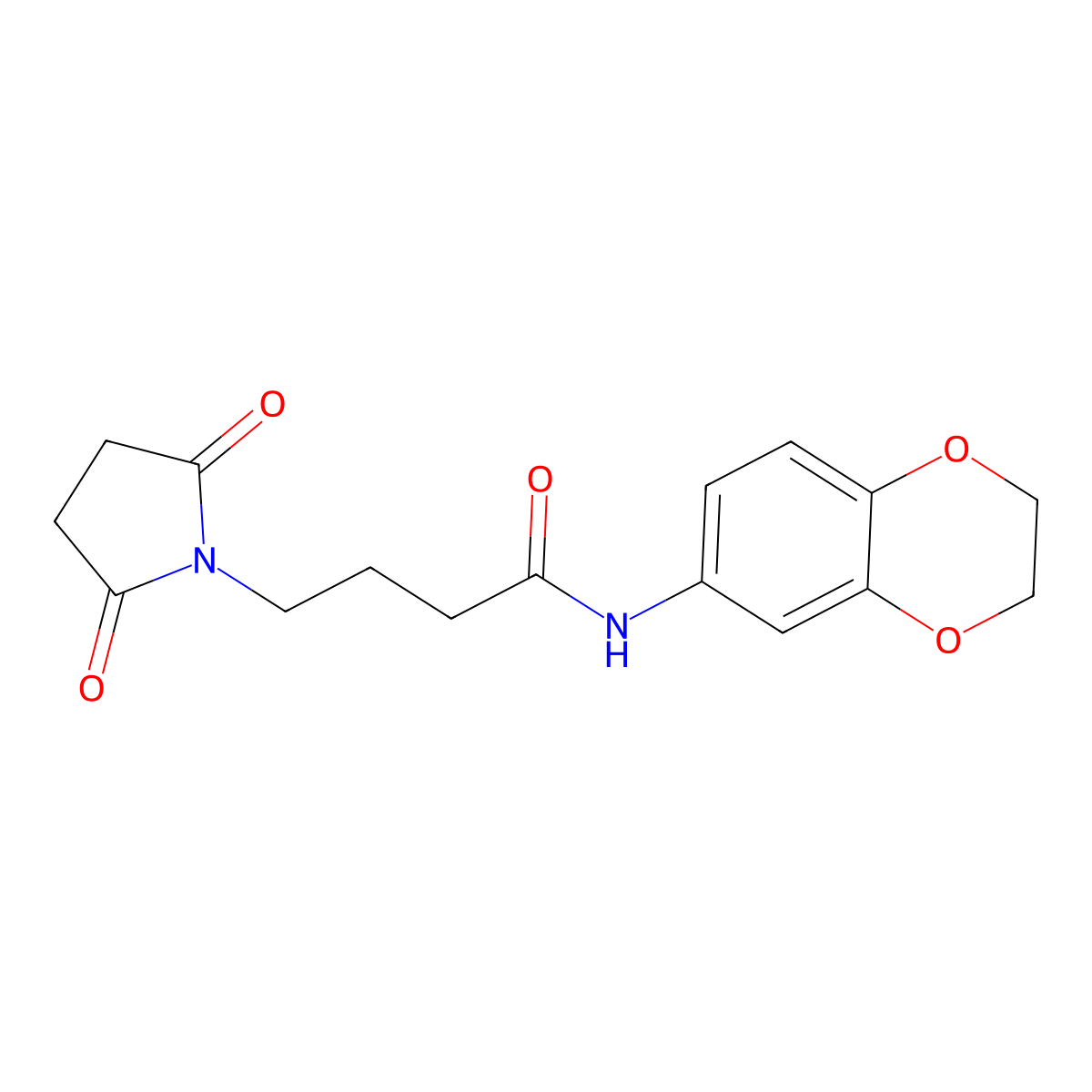 N-(2,3-dihydro-1,4-benzodioxin-6-yl)-4-(2,5-dioxopyrrolidin-1-yl)butanamide molecular structure, CAS 714279-90-0